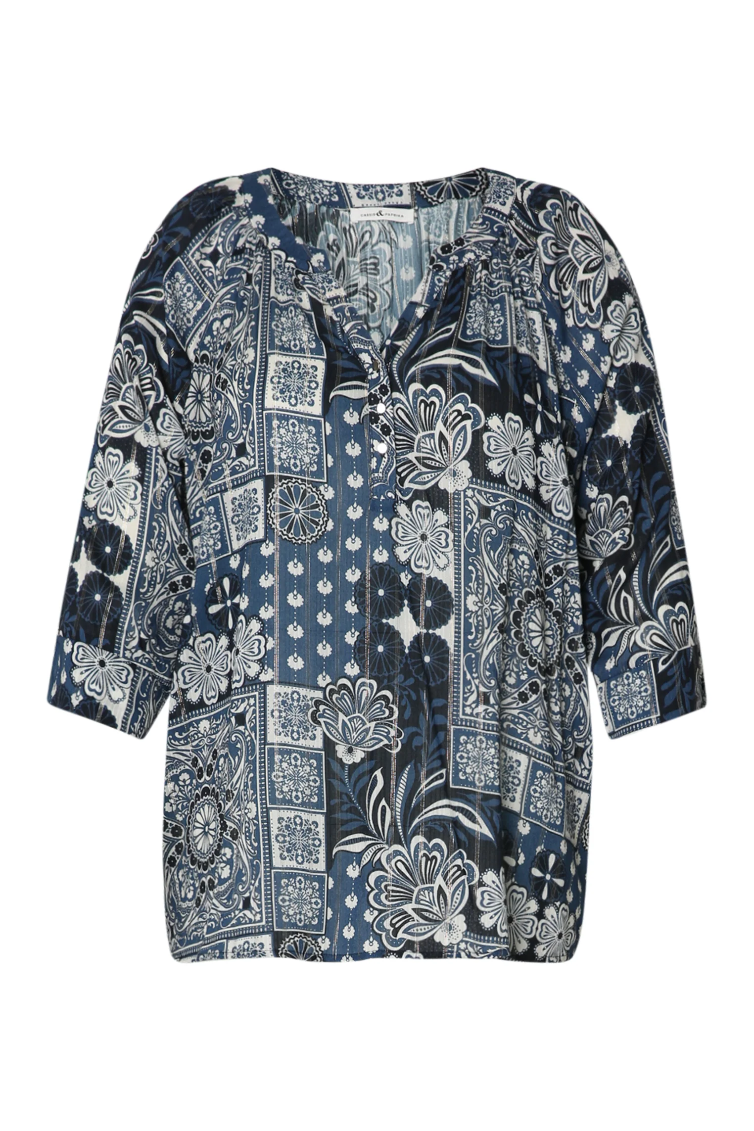 Blouse van viscose met bloemenprint en lurex - Image 10