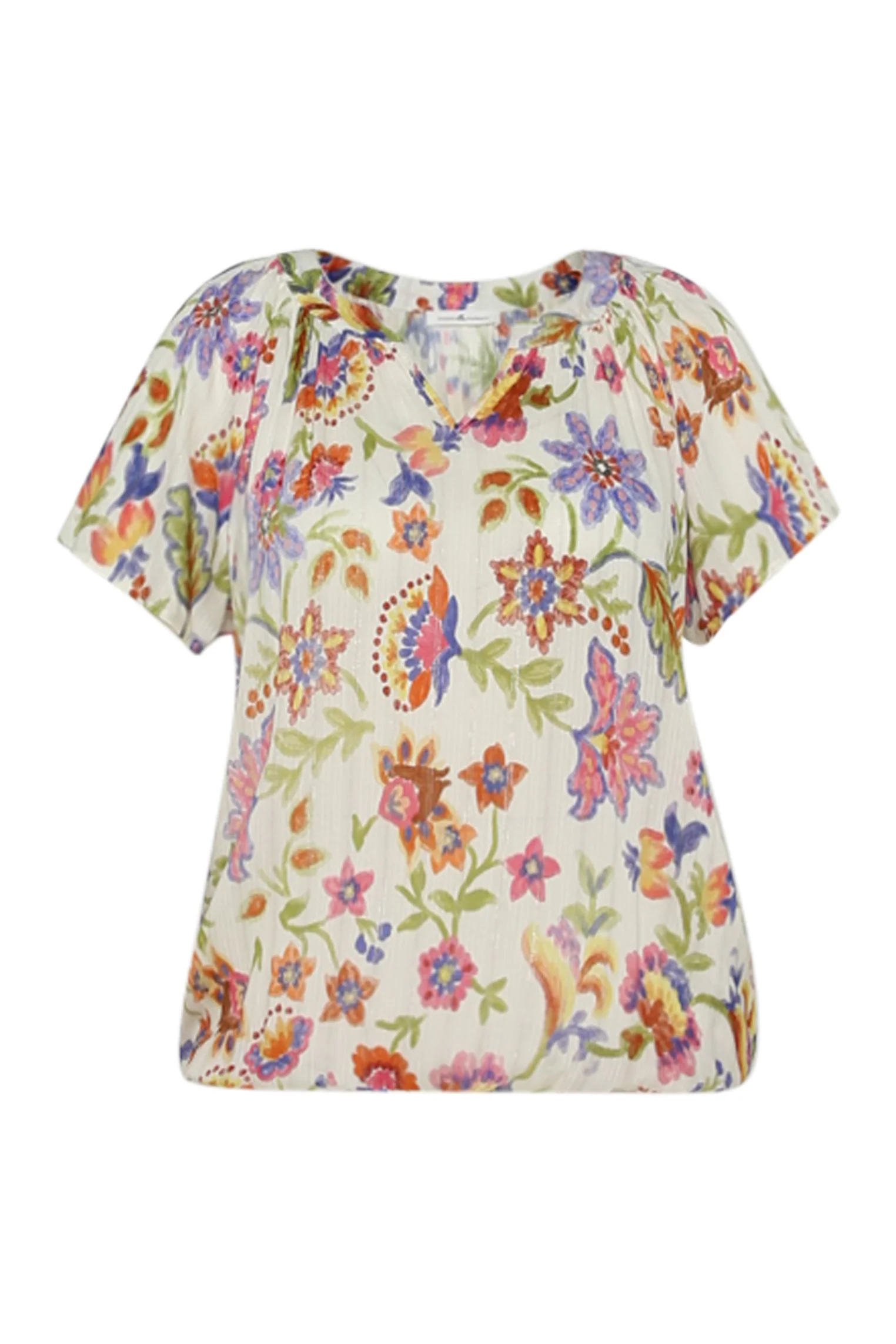 Blouse van viscose met bloemenprint en lurex - Image 10
