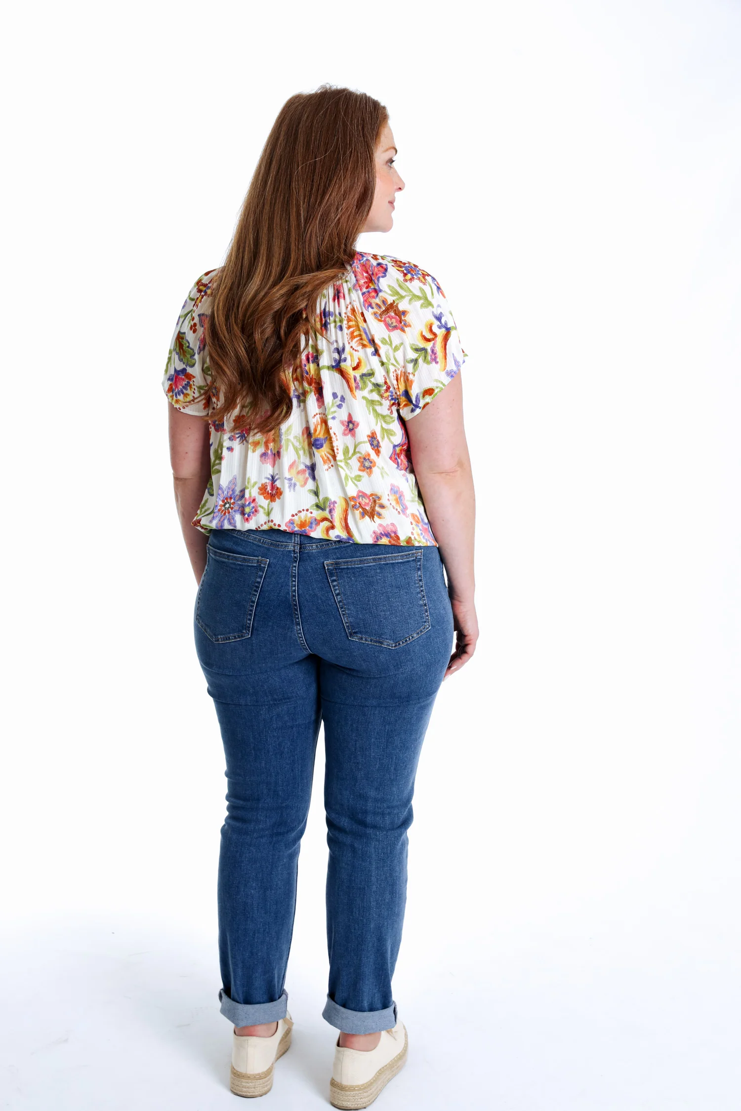 Blouse van viscose met bloemenprint en lurex - Image 2