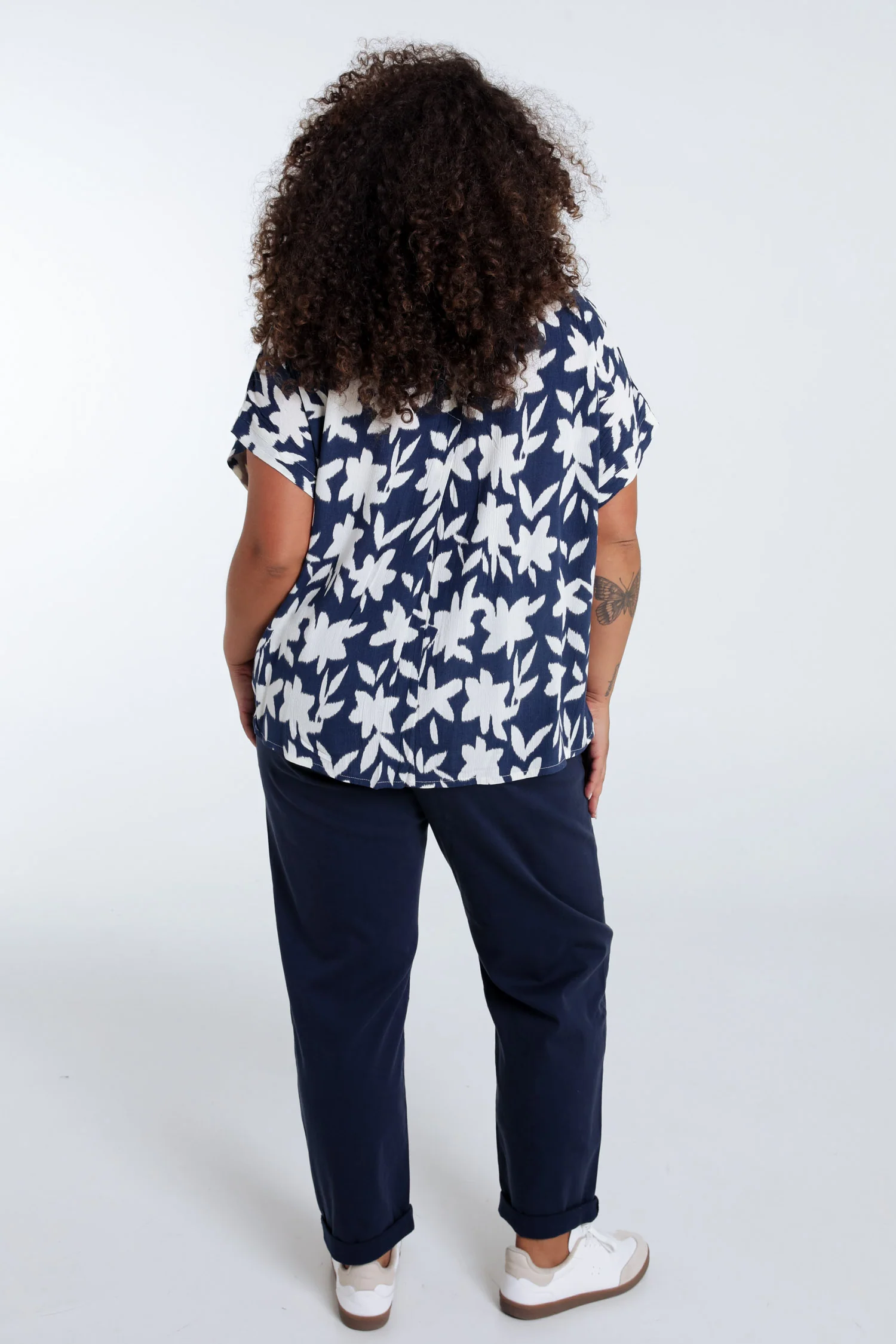 Bloes van bicolore bloemenprint viscose - Image 2