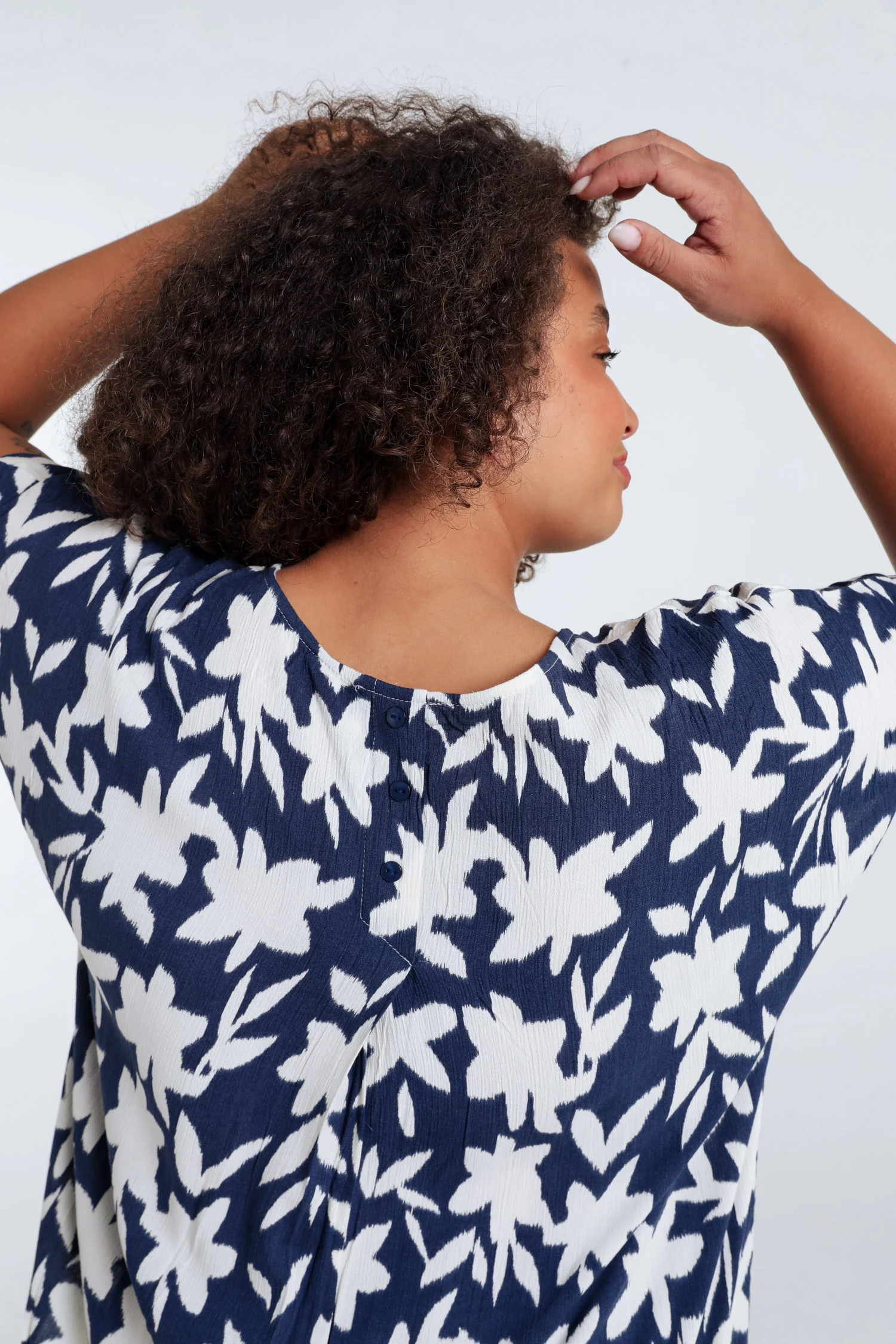 Bloes van bicolore bloemenprint viscose - Image 3