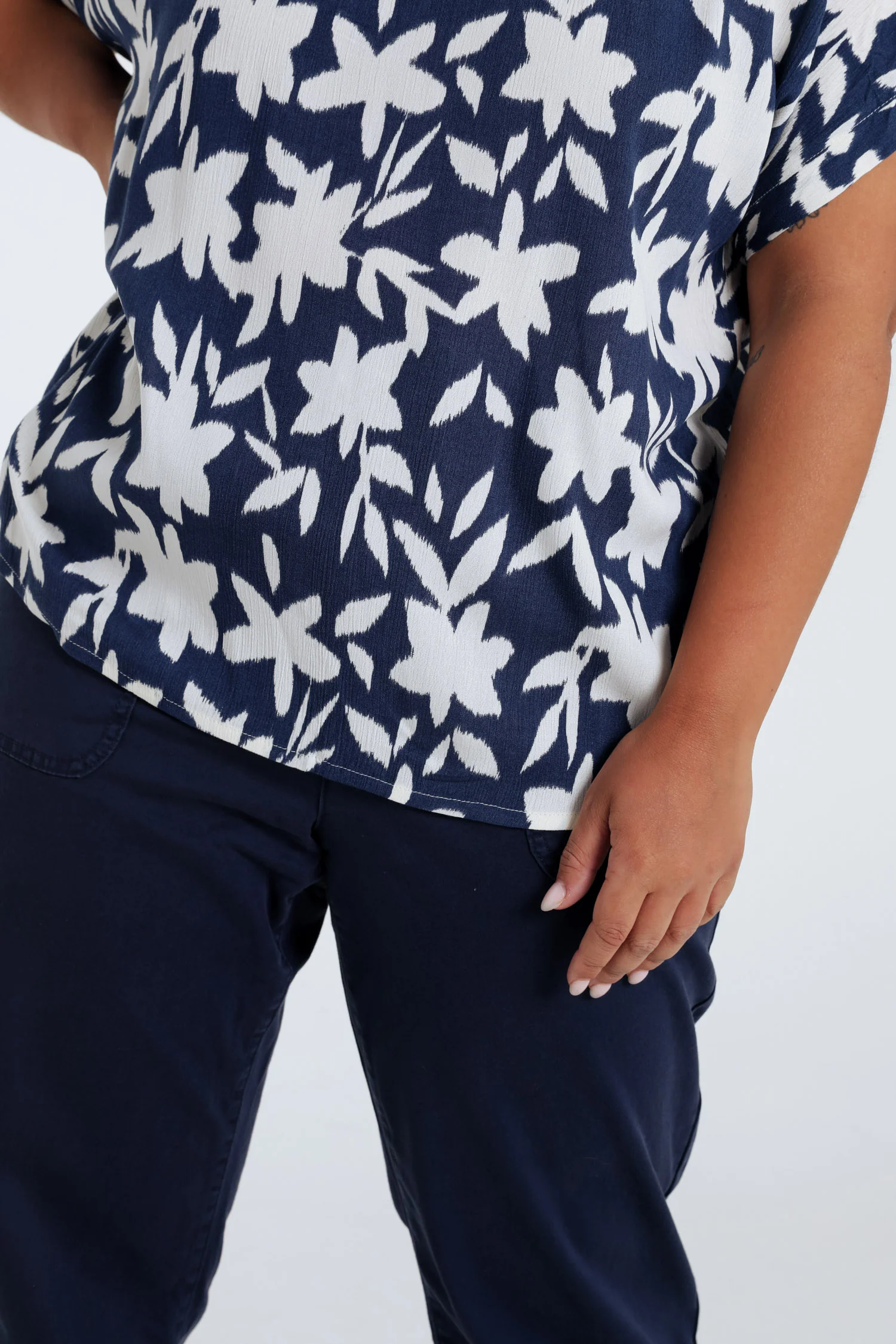 Bloes van bicolore bloemenprint viscose - Image 6