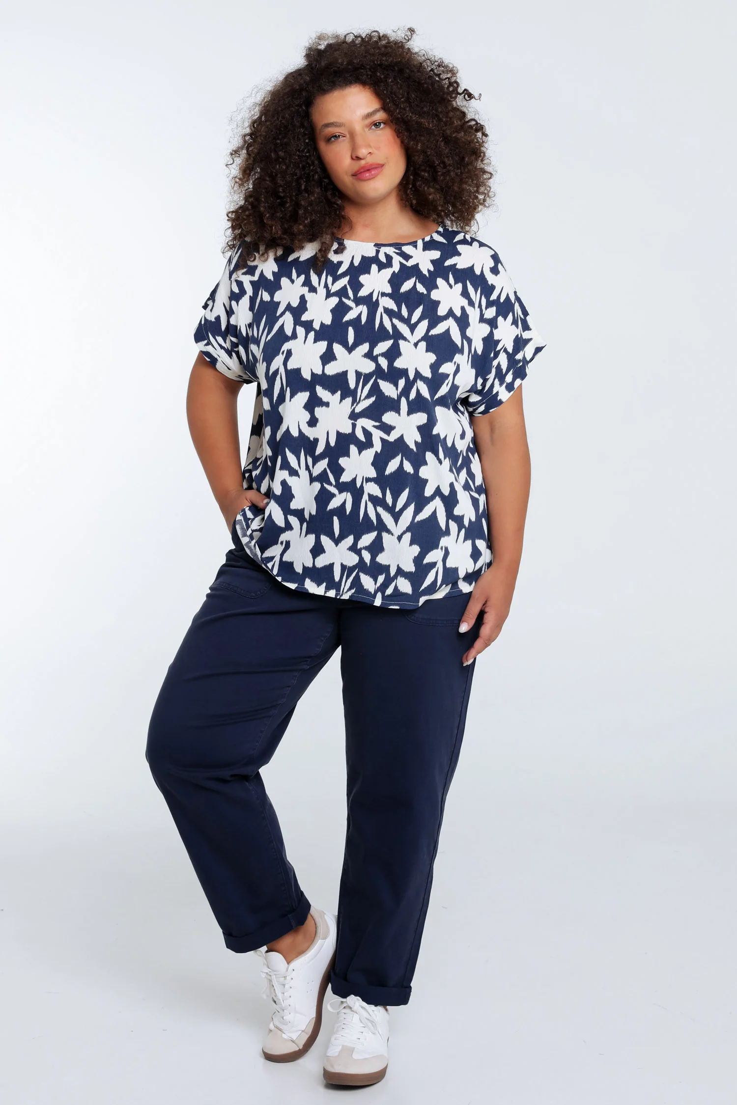 Bloes van bicolore bloemenprint viscose - Image 7