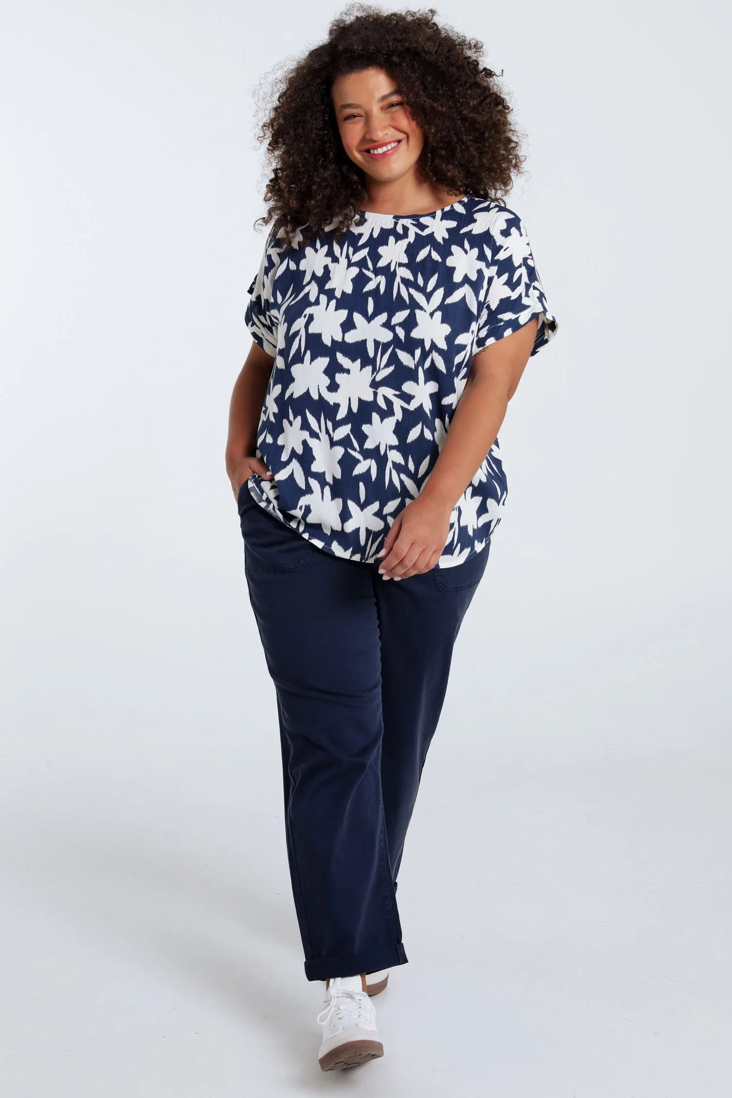 Bloes van bicolore bloemenprint viscose - Image 8