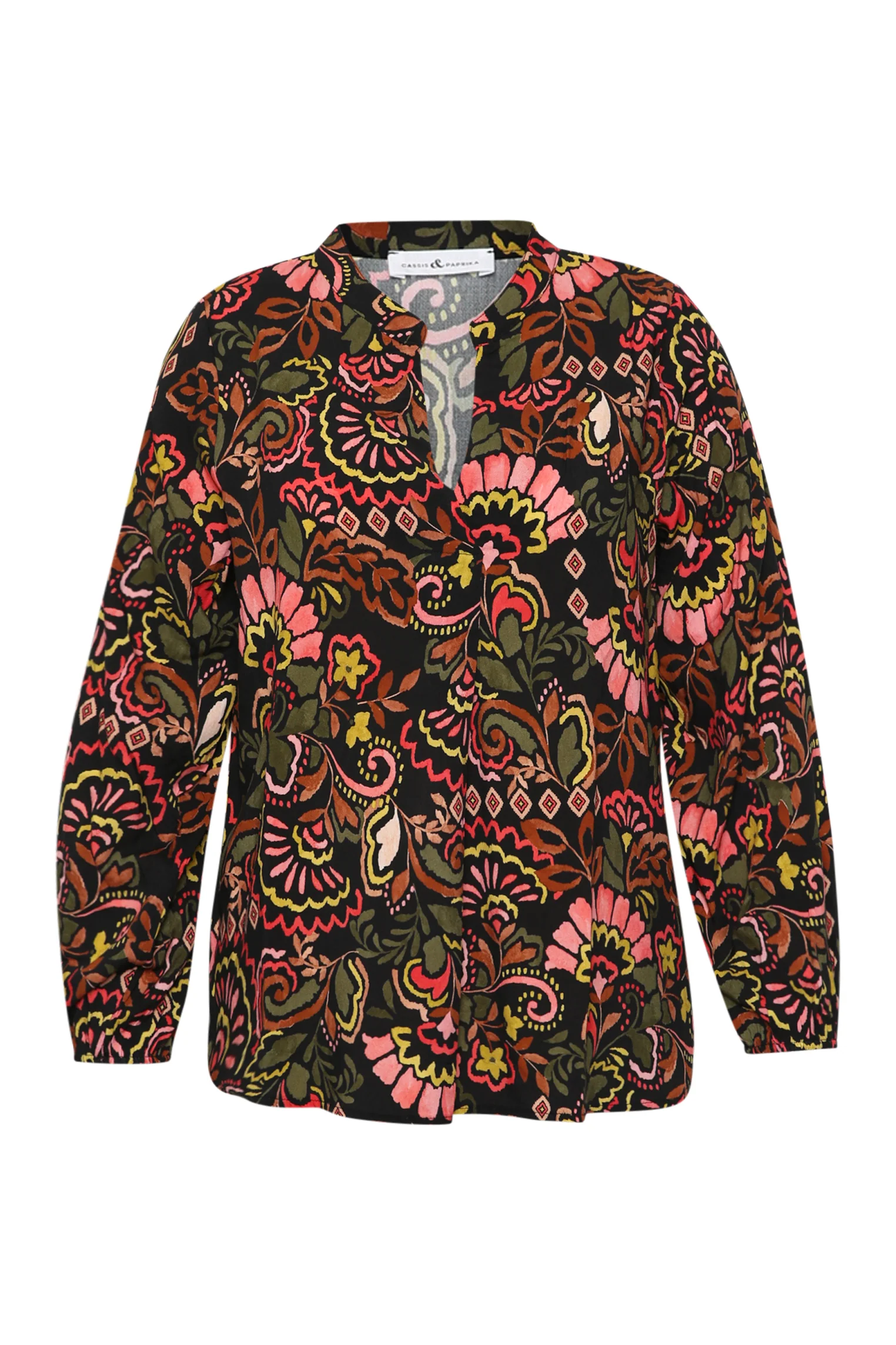 Blouse van bedrukt viscose in folkstijl - Image 8