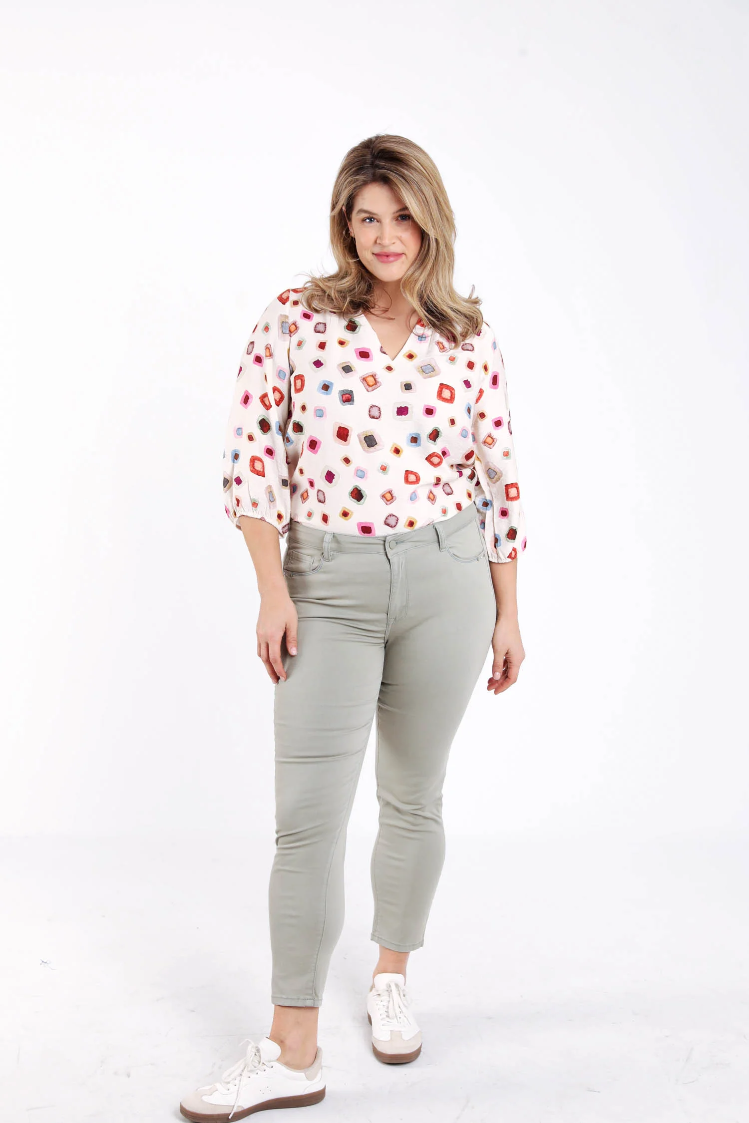 Blouse van bedrukte viscose met geometrisch patroon - Image 8