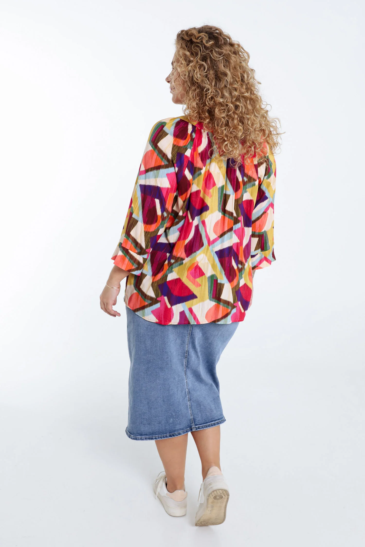 Blouse van viscose met grafische print - Image 2