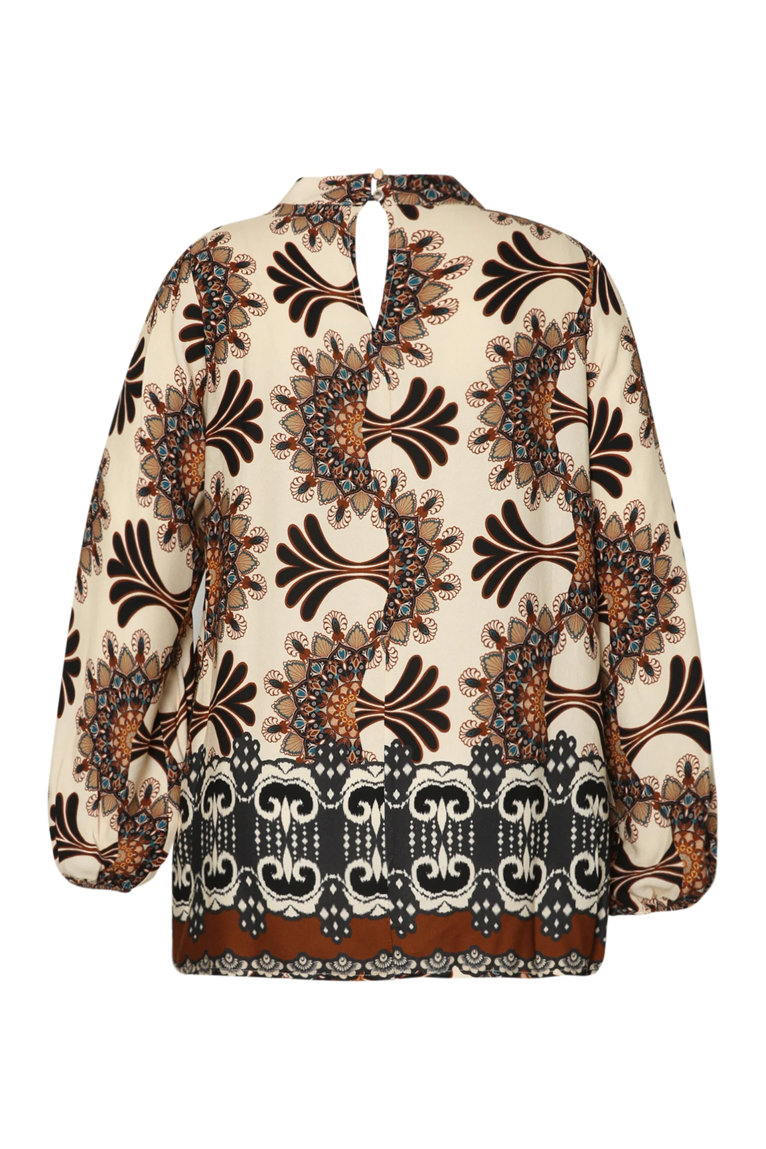 Blouse van bedrukte viscose met grafisch dessin - Image 8