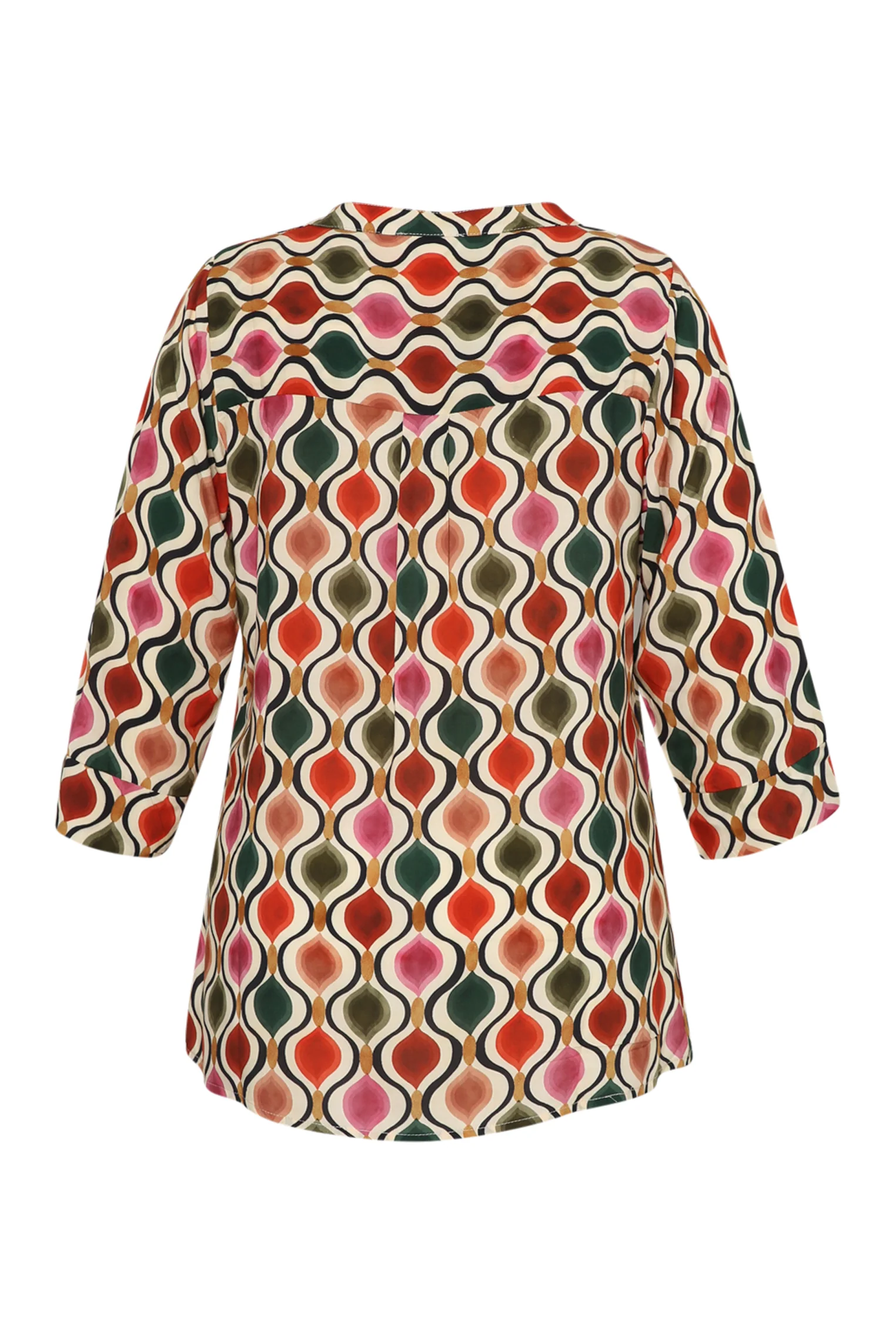 Blouse van bedrukt viscose met grafisch dessin - Image 9