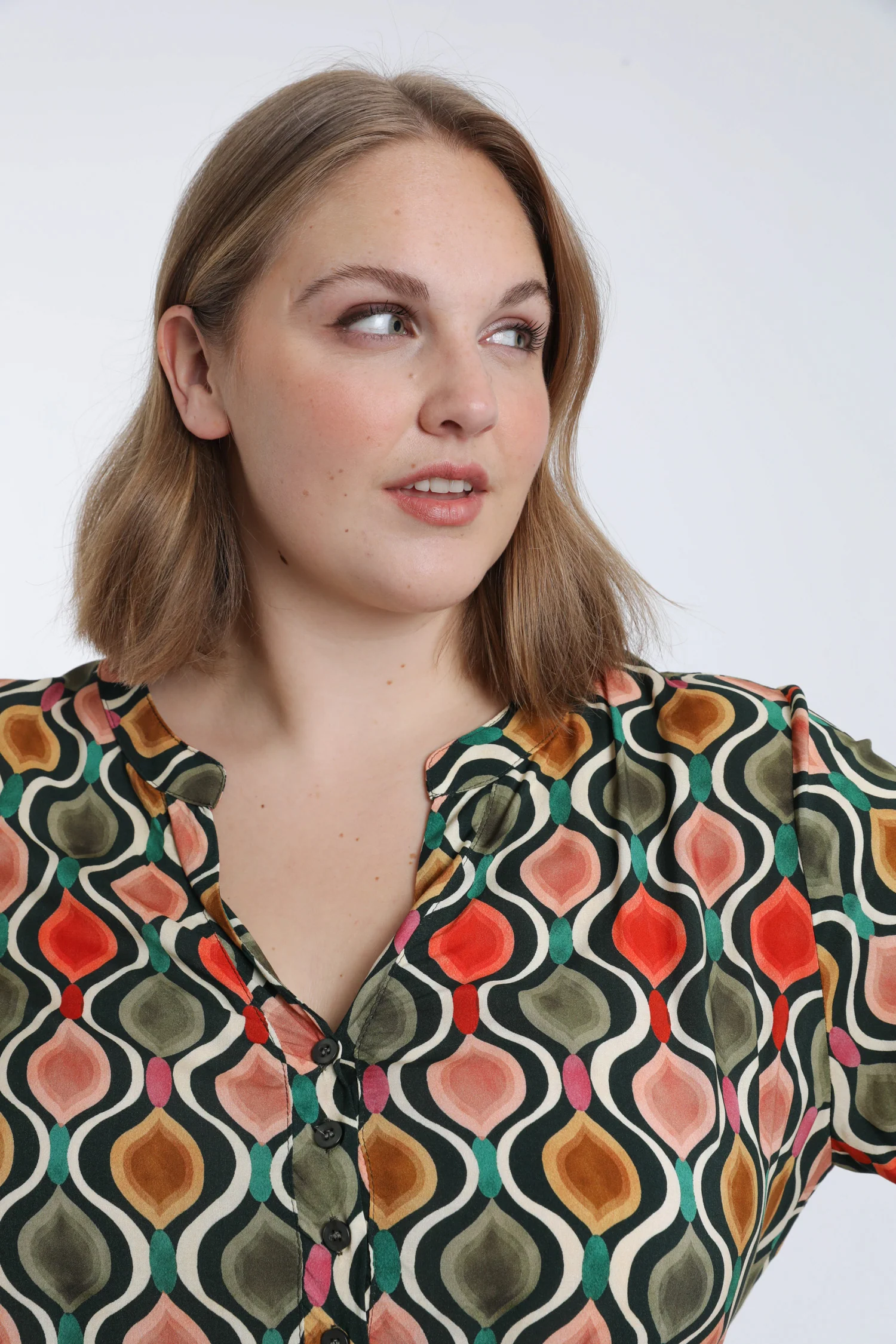 Blouse van viscose met grafische print - Image 3