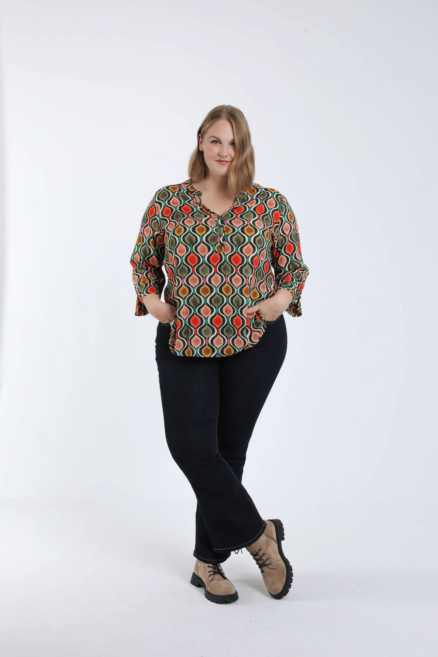 Blouse van viscose met grafische print - Image 6