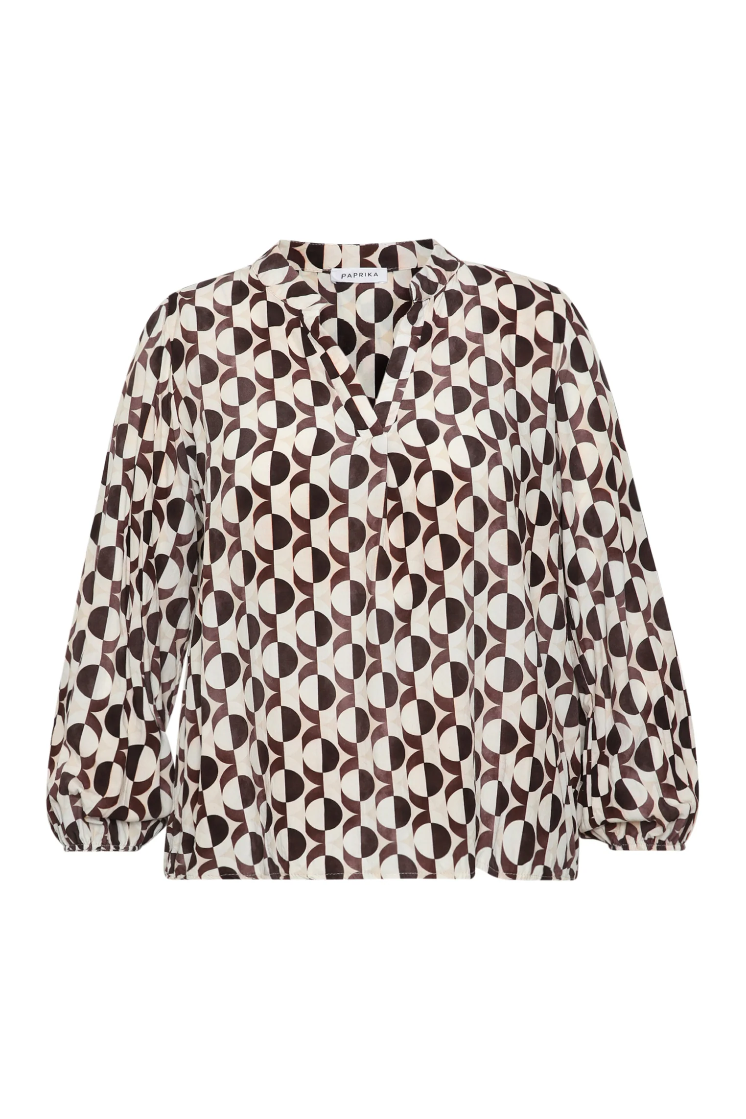 Blouse van bedrukt viscose met grafisch dessin - Image 9