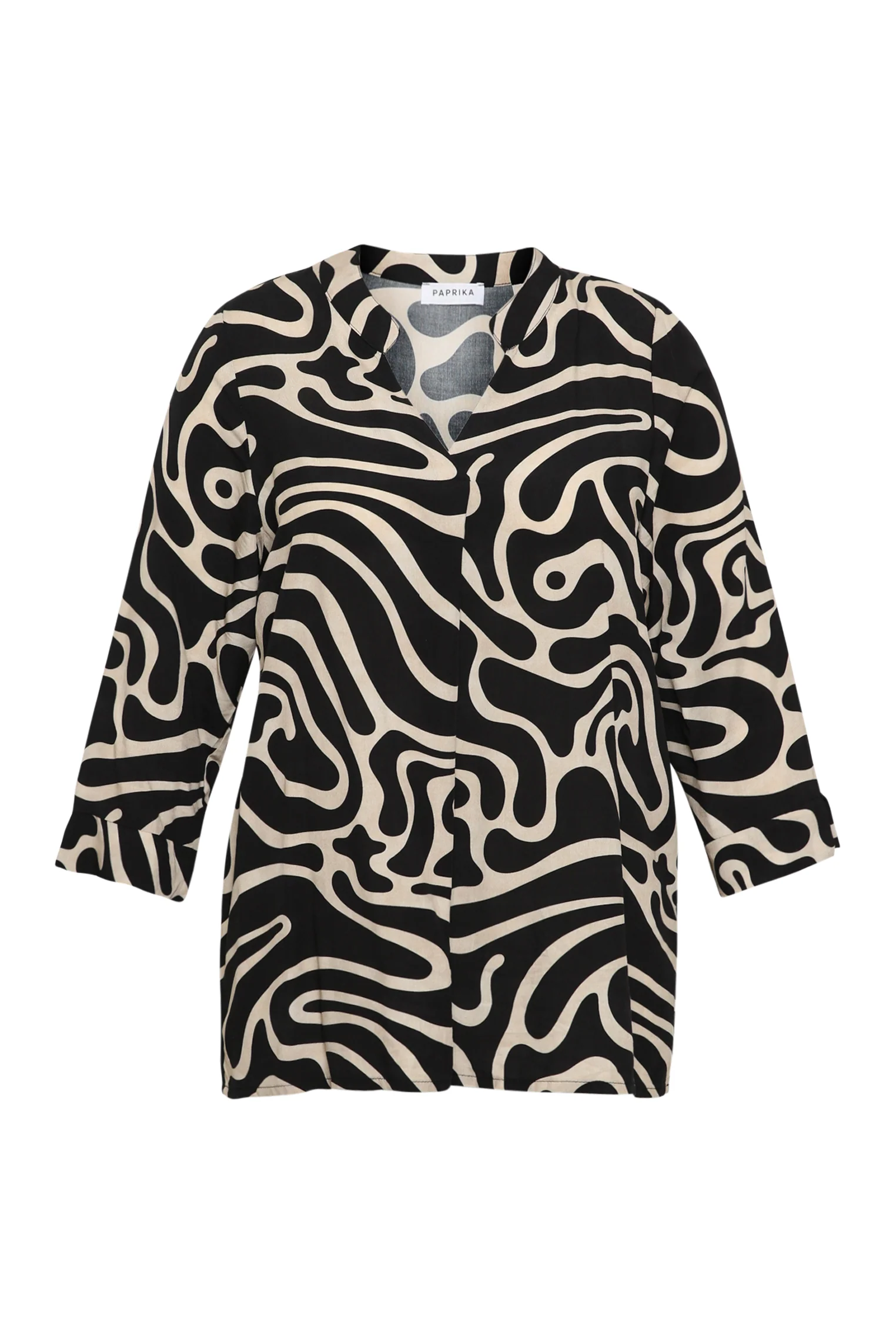Blouse van viscose met tweekleurige grafische print - Image 10