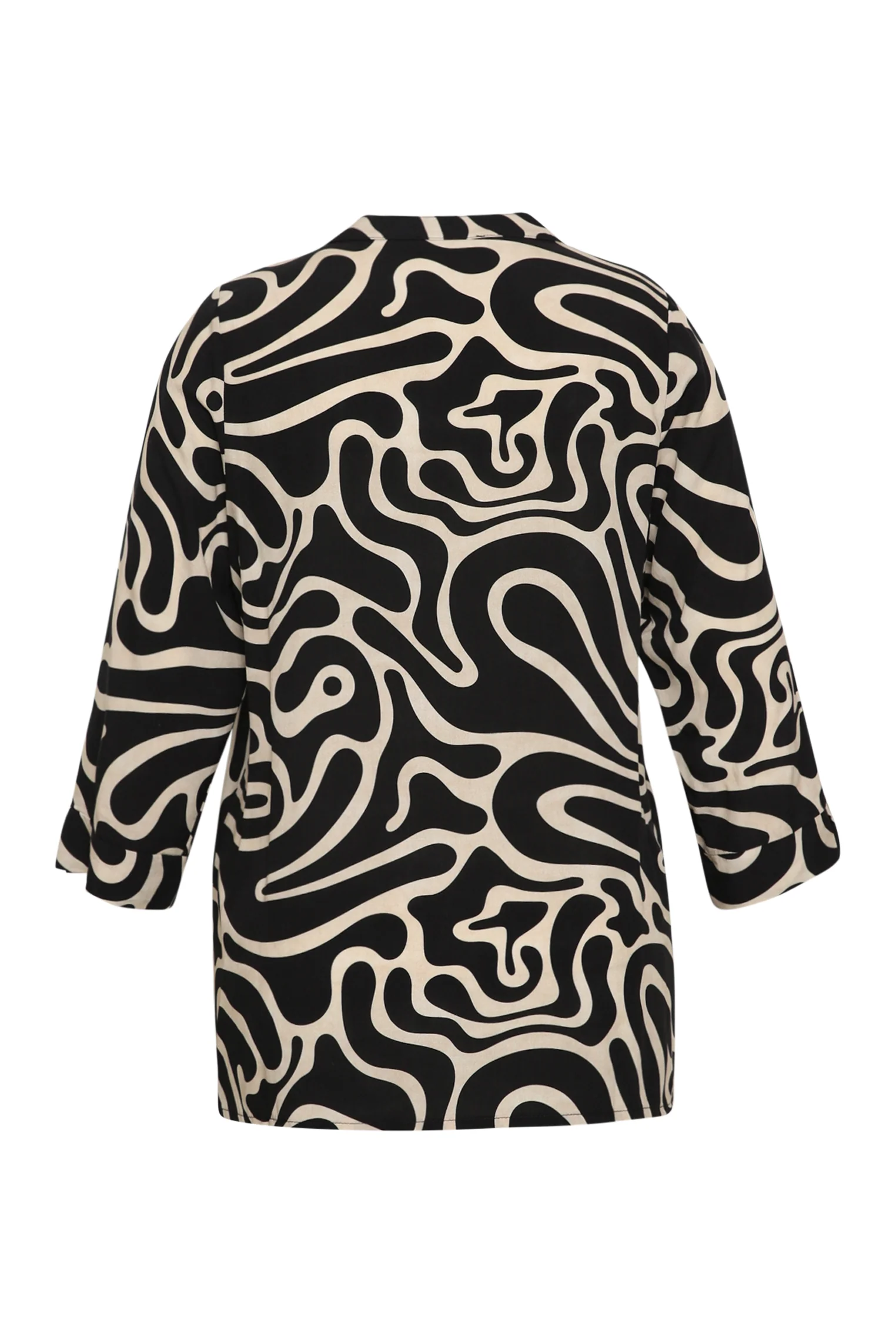 Blouse van viscose met tweekleurige grafische print - Image 11
