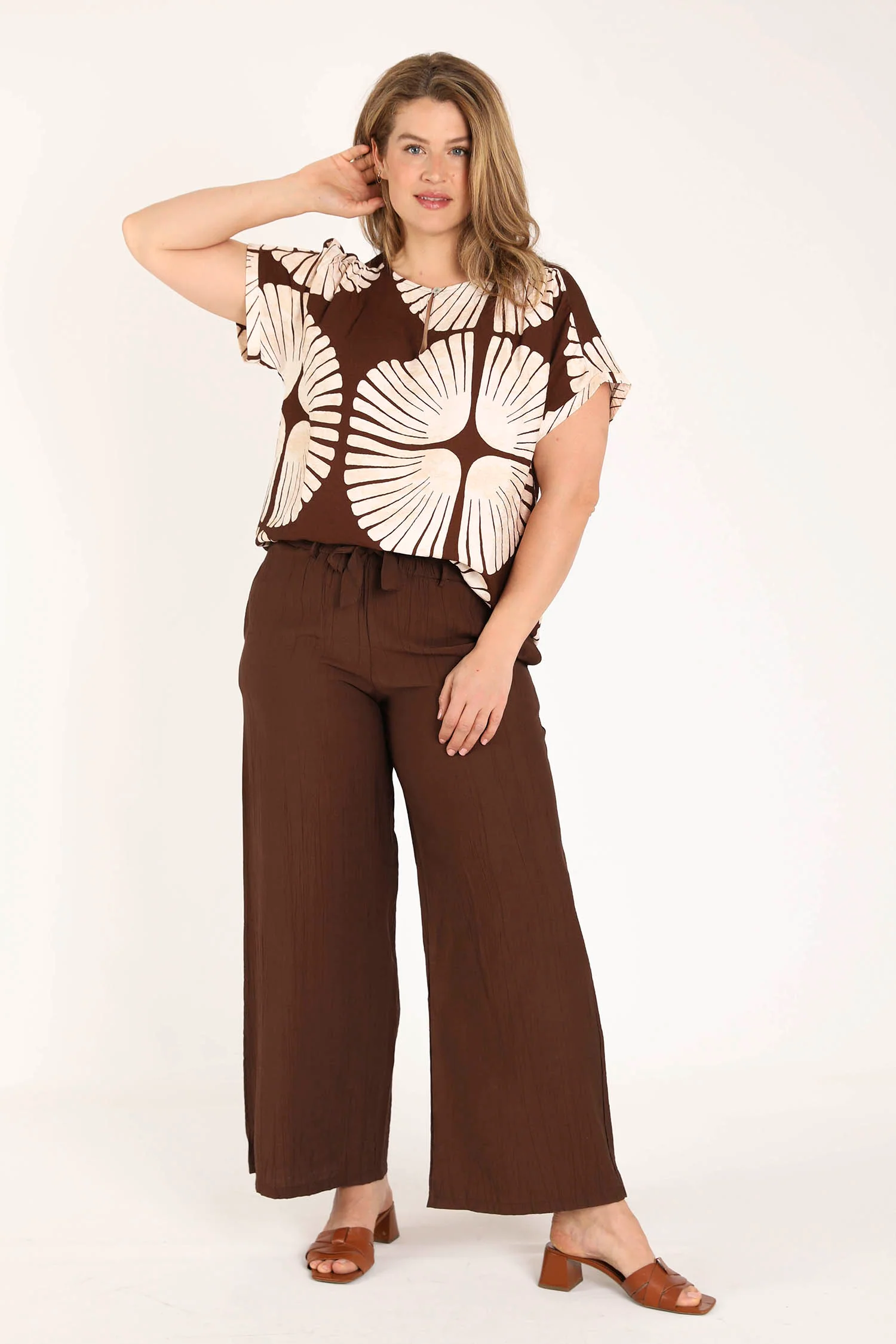 Blouse van viscose met tweekleurige grafische print - Image 6