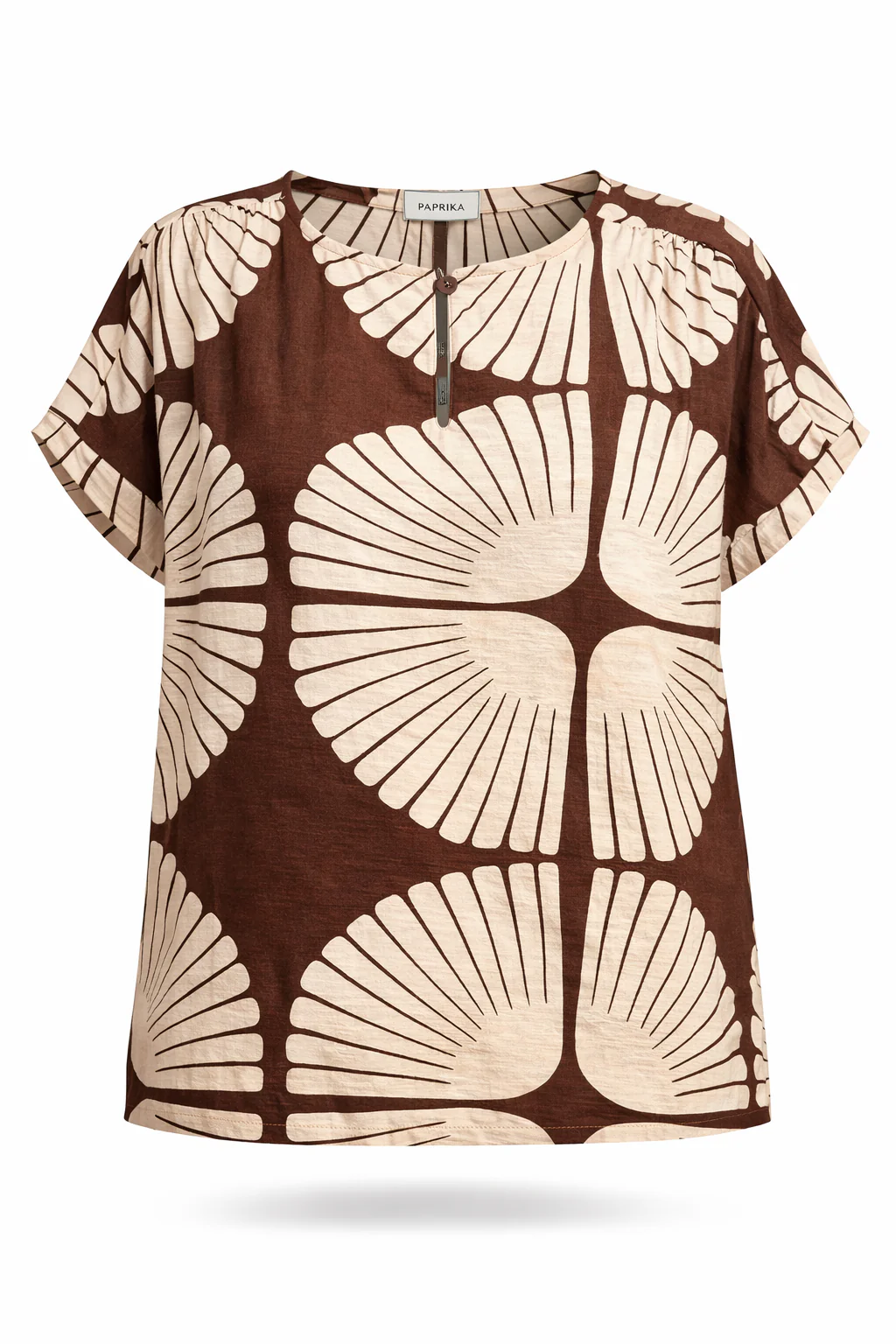Blouse van viscose met tweekleurige grafische print - Image 9
