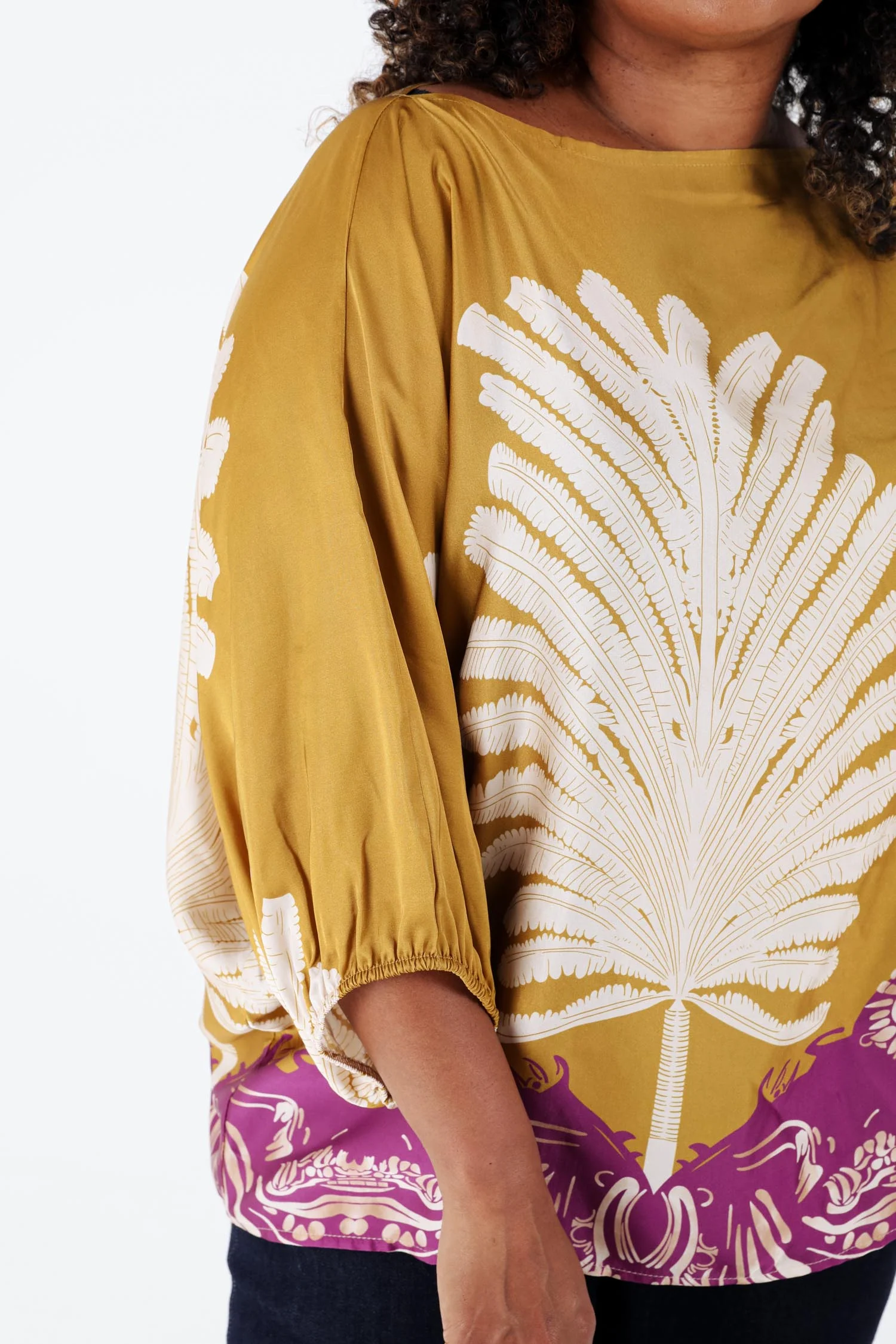 Blouse van viscose met palmprint - Image 15