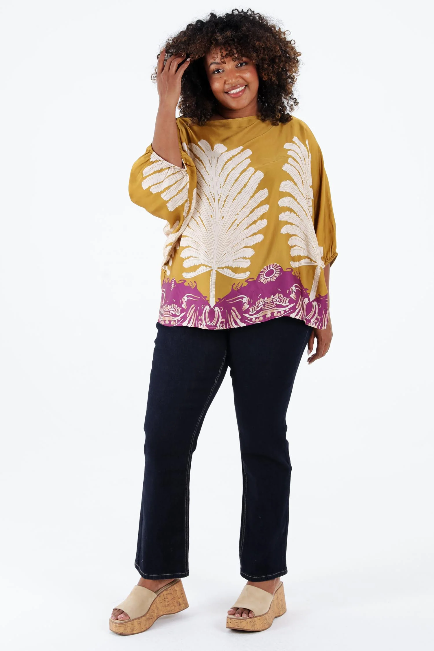 Blouse van viscose met palmprint - Image 20