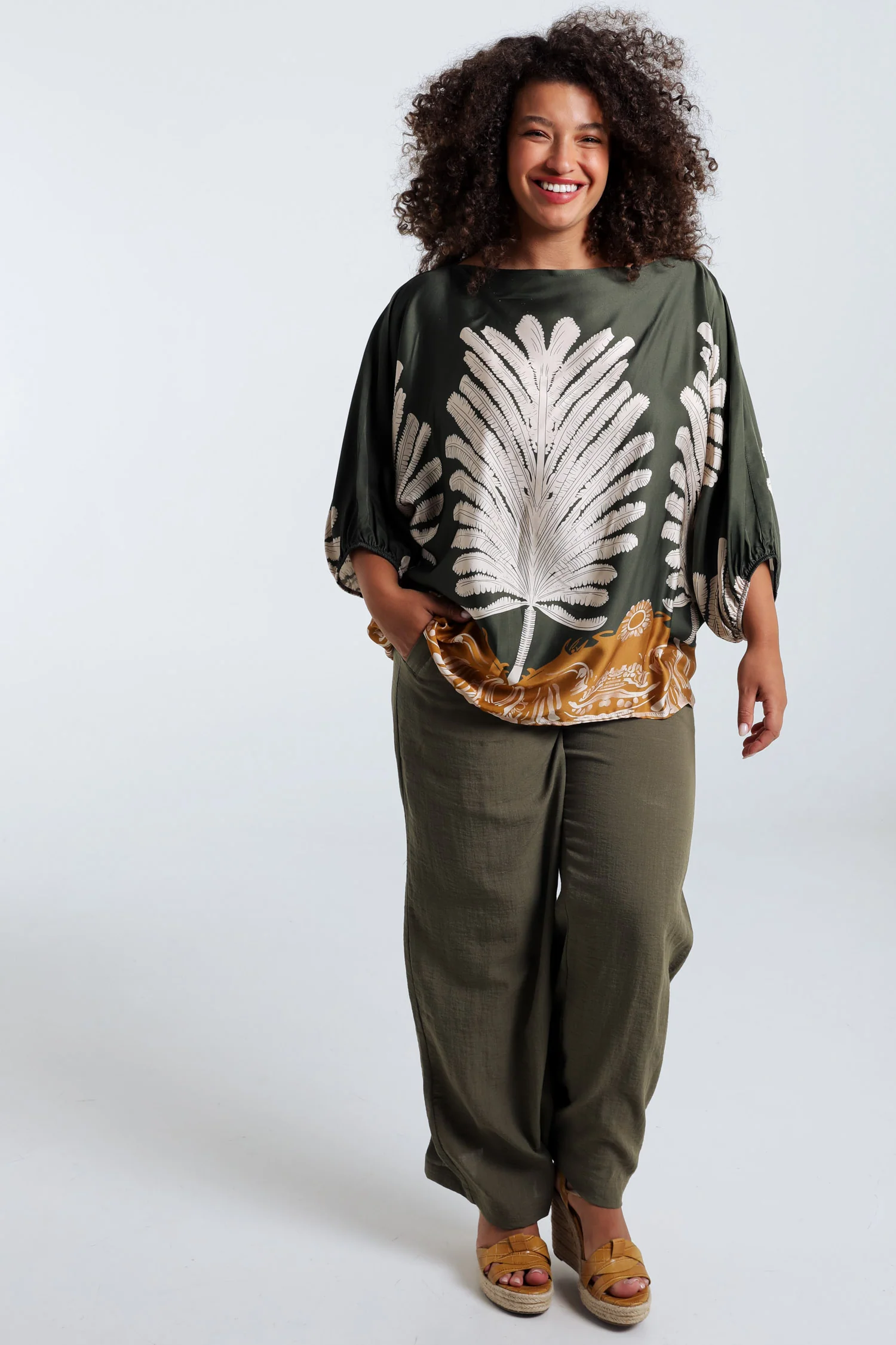 Blouse van viscose met palmprint - Image 8