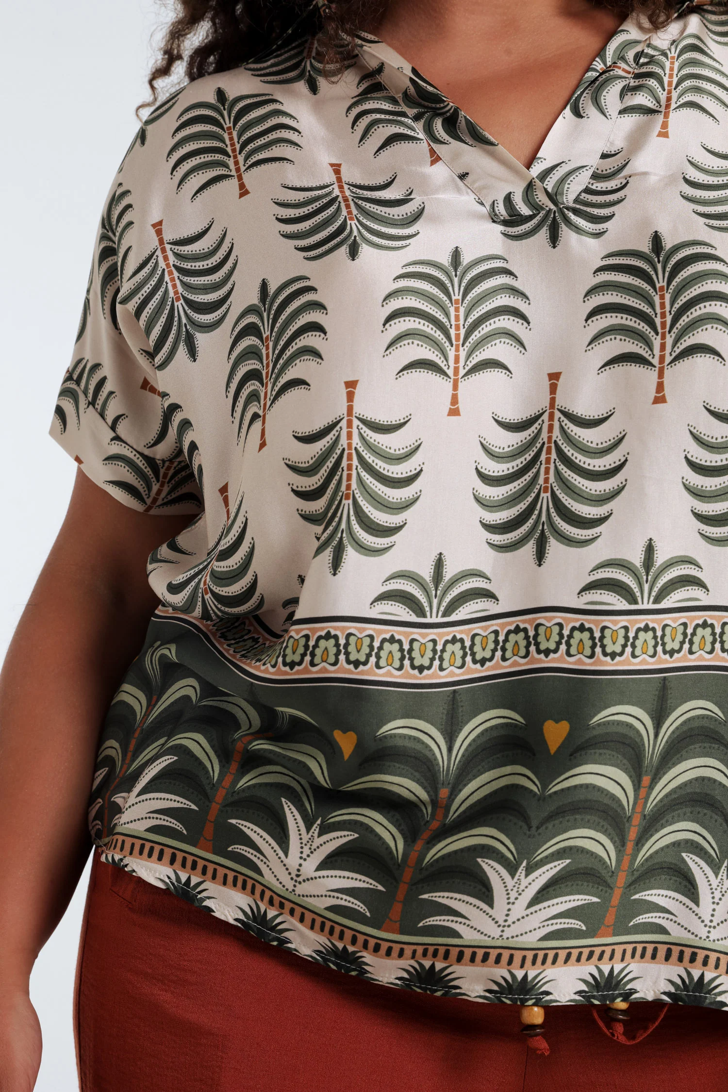 Blouse van viscose met palmprint - Image 6