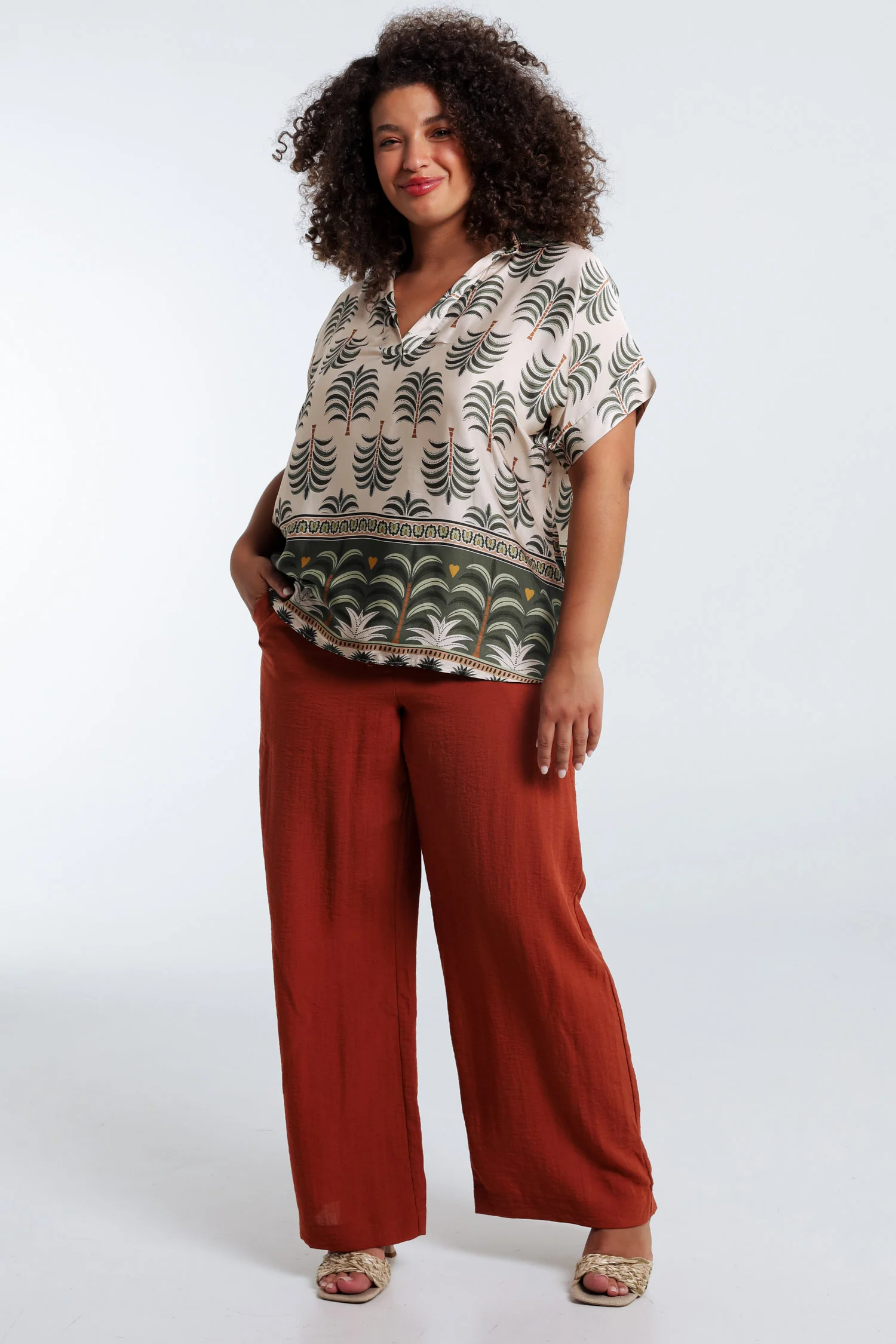 Blouse van viscose met palmprint - Image 7