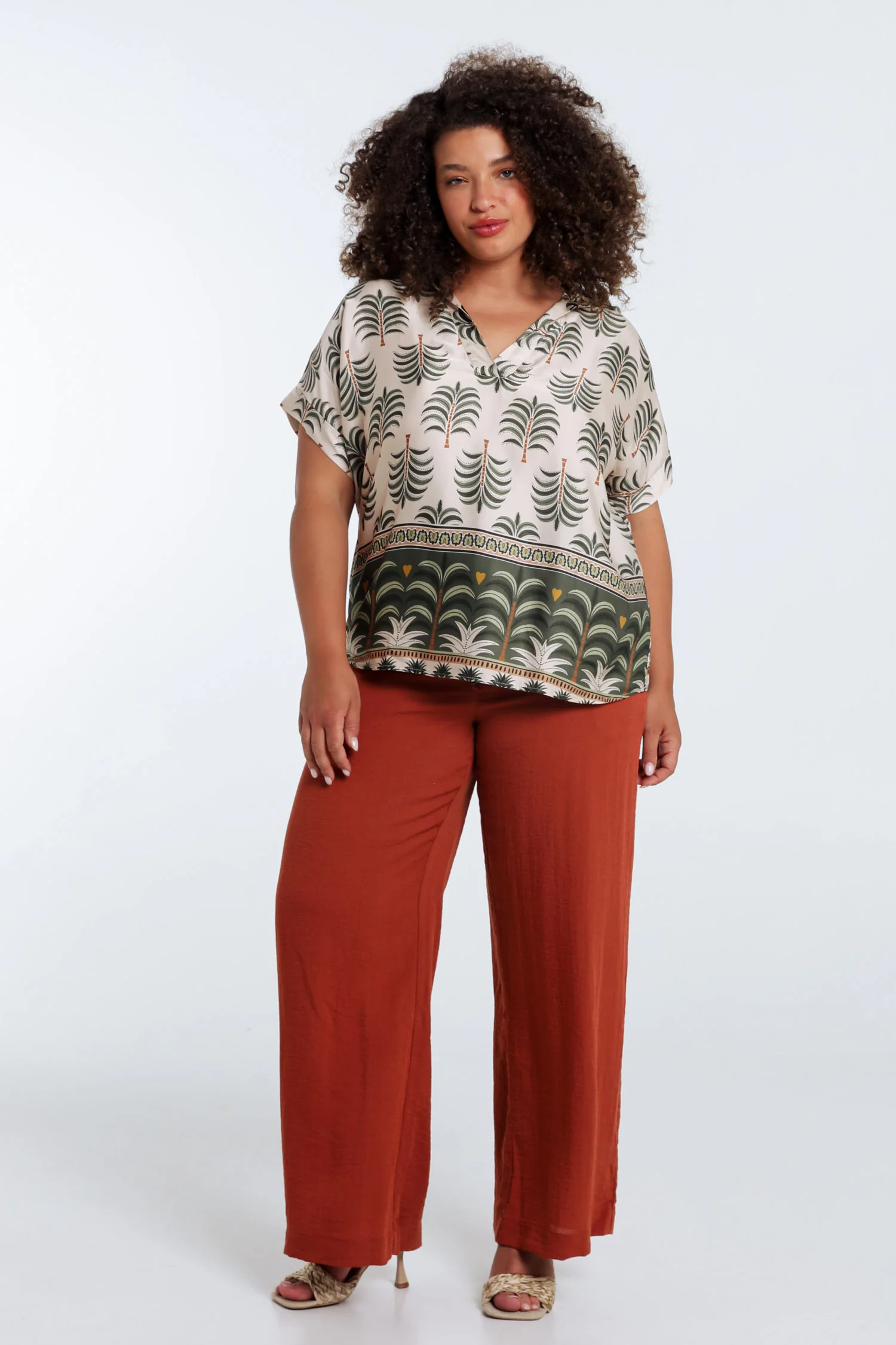Blouse van viscose met palmprint - Image 8