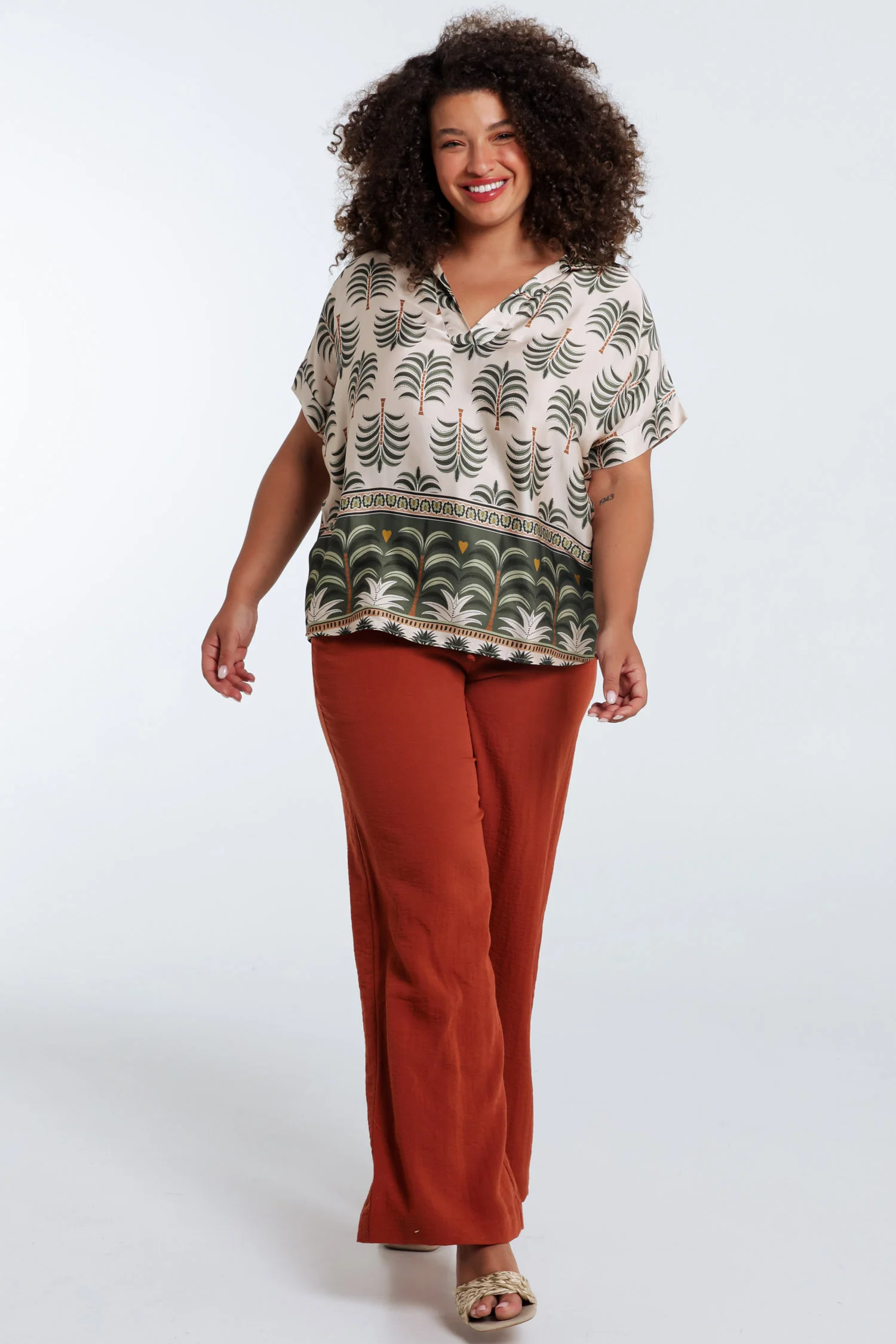 Blouse van viscose met palmprint - Image 9