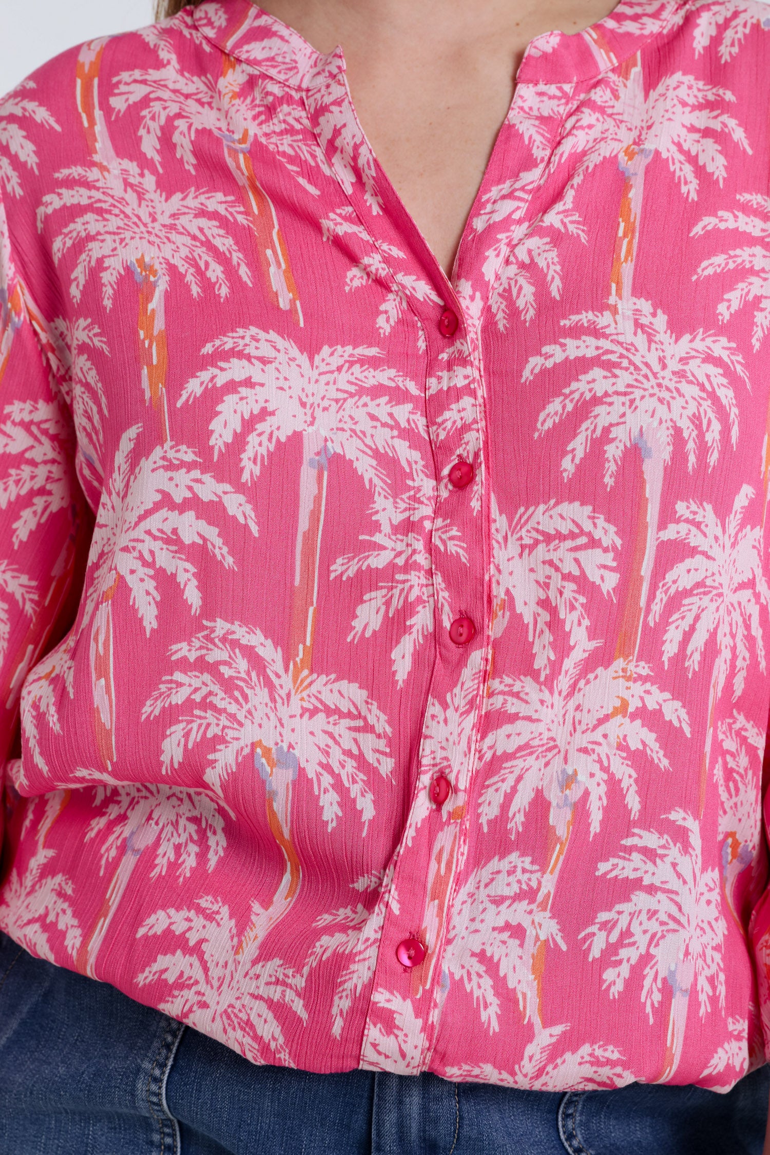 Blouse van viscose met palmprint - Image 5