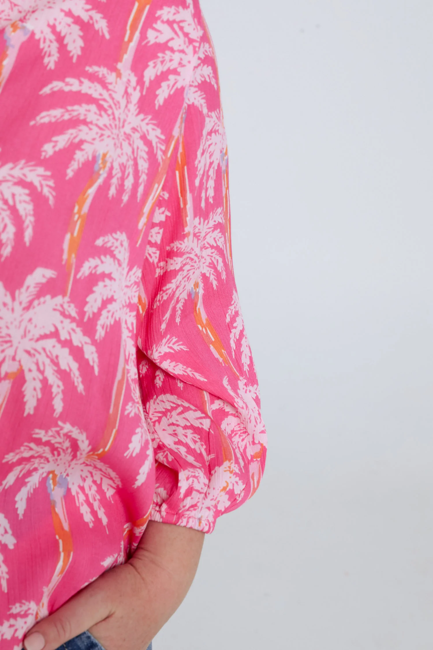 Blouse van viscose met palmprint - Image 6