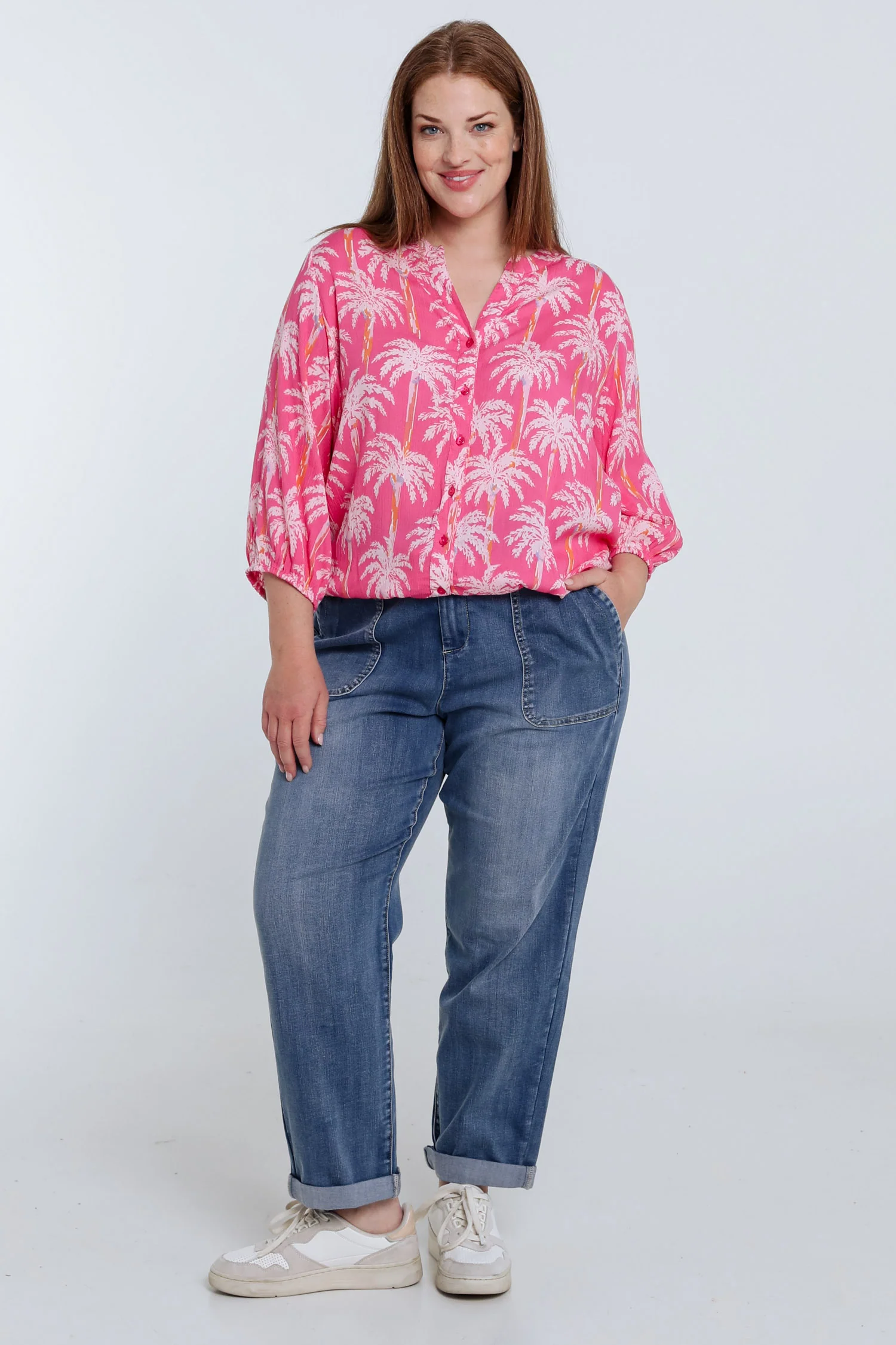Blouse van viscose met palmprint - Image 8