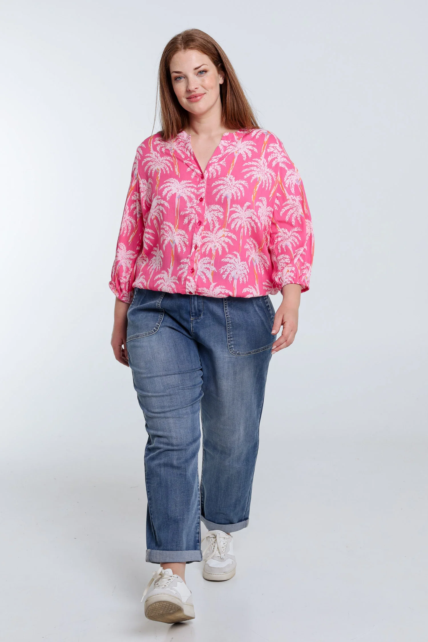 Blouse van viscose met palmprint - Image 9