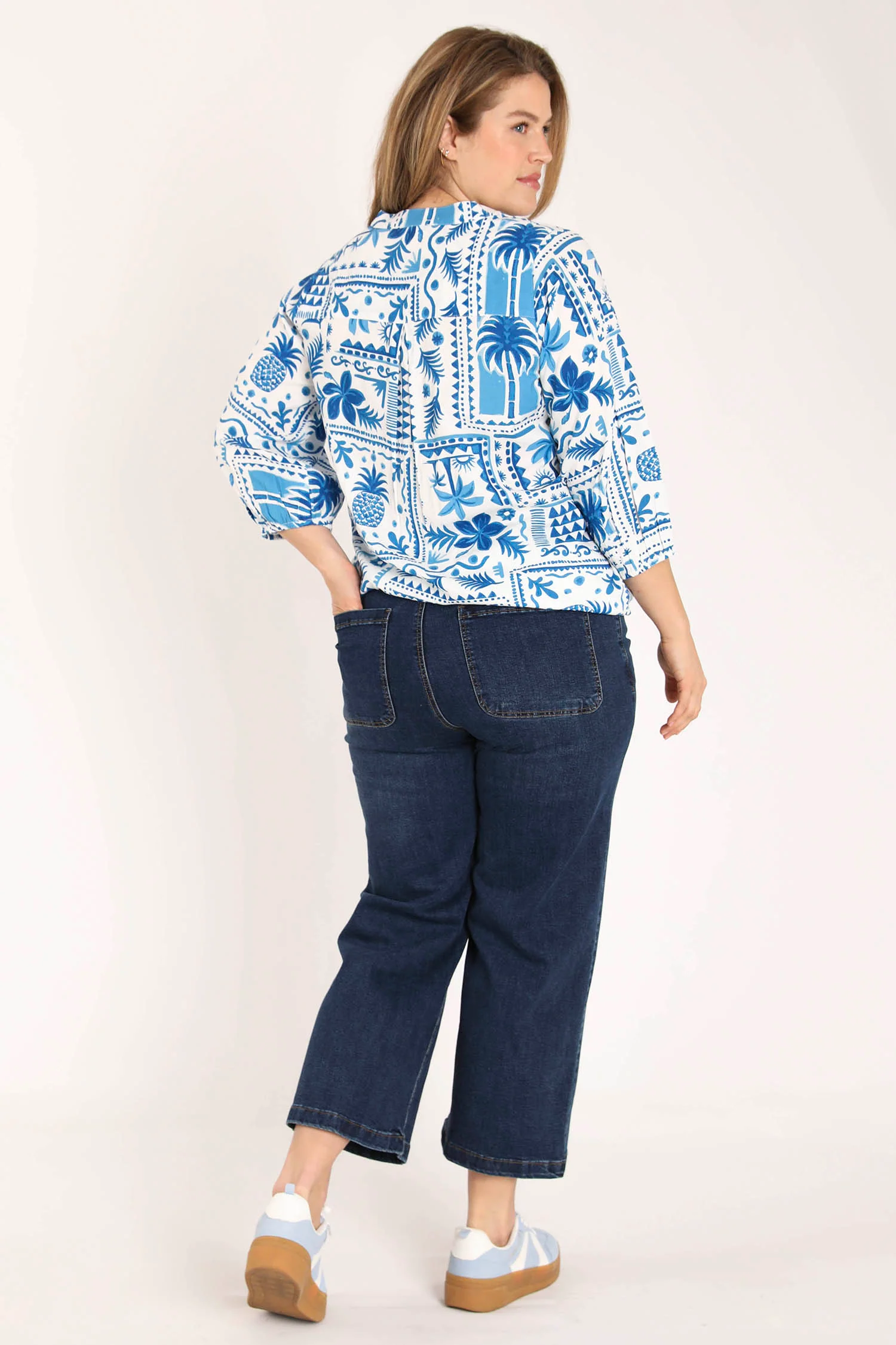 Blouse van viscose met patchworkprint - Image 2