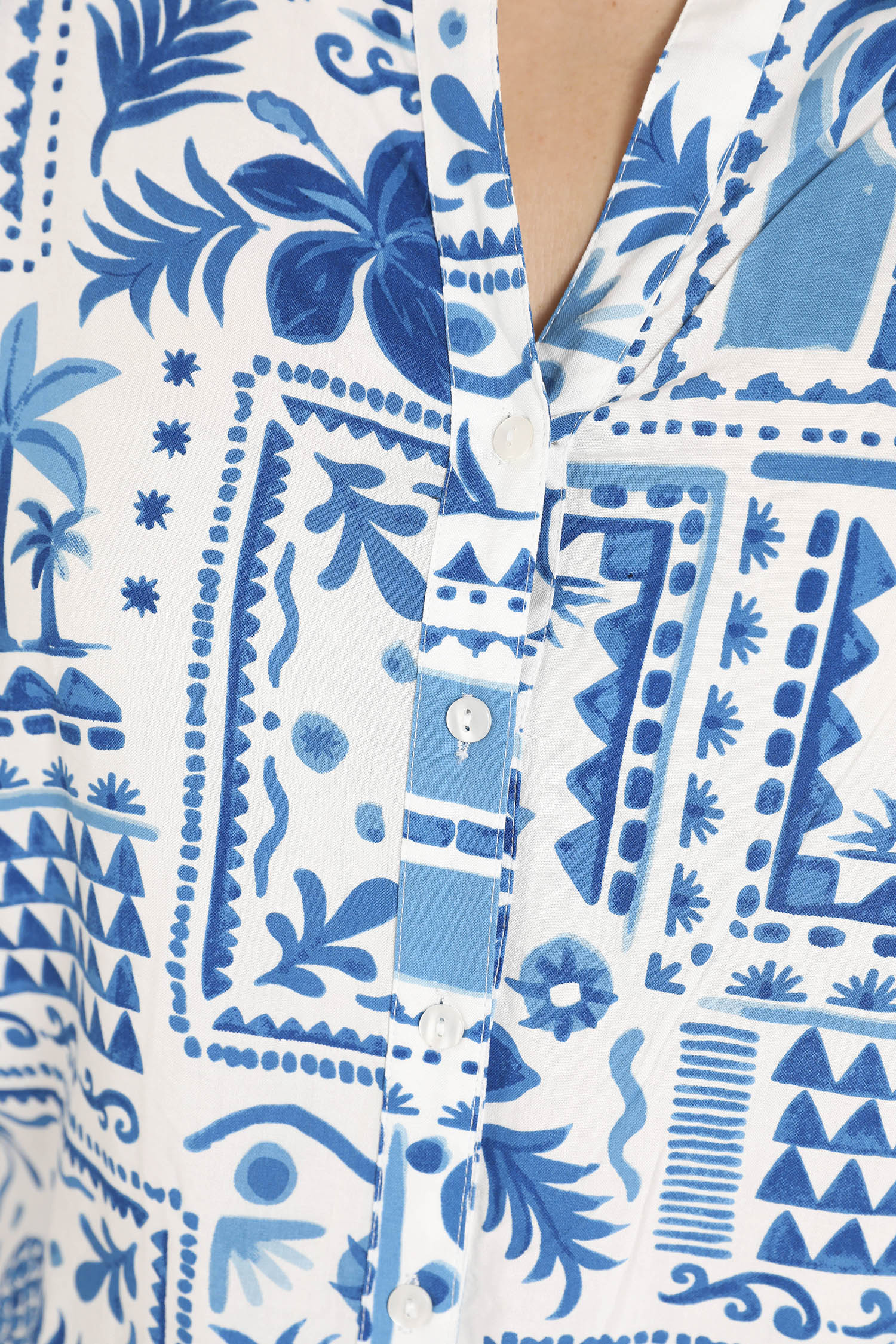 Blouse van viscose met patchworkprint - Image 4