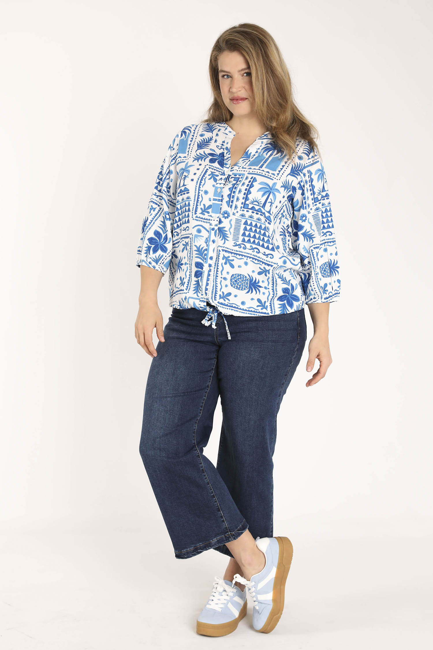 Blouse van viscose met patchworkprint - Image 9