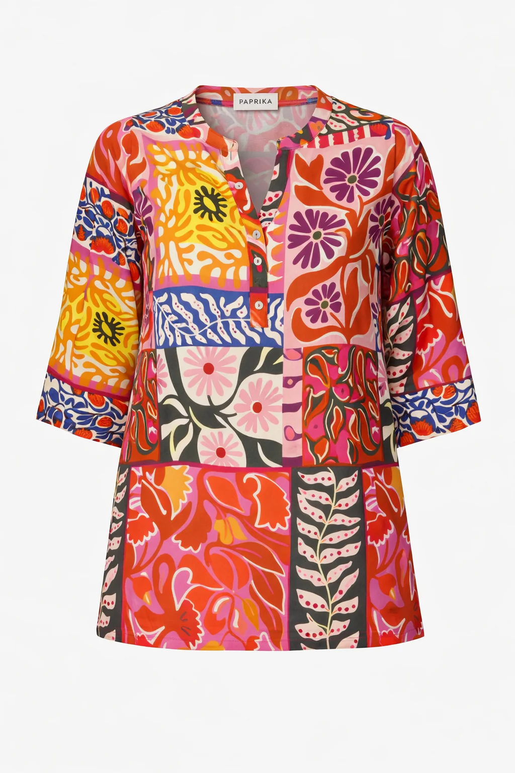 Blouse van viscose met bloemen patchworkprint - Image 9