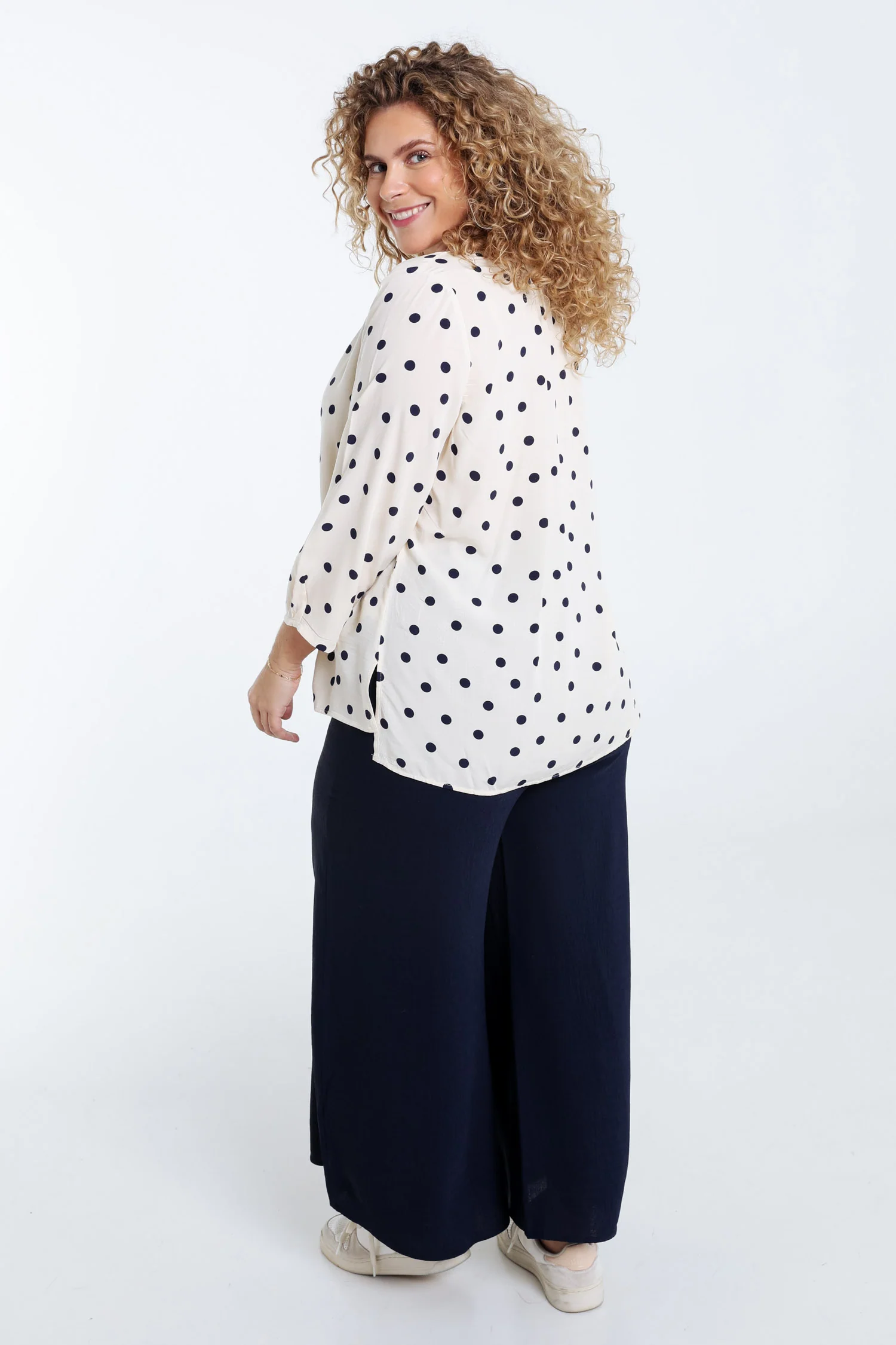 Blouse van viscose met stippenprint - Image 2