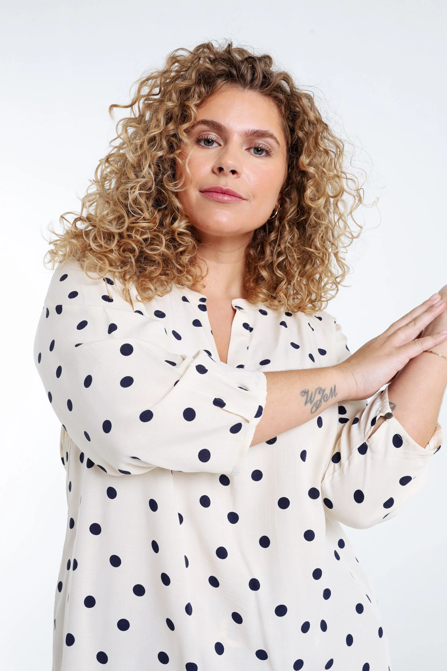 Blouse van viscose met stippenprint - Image 4
