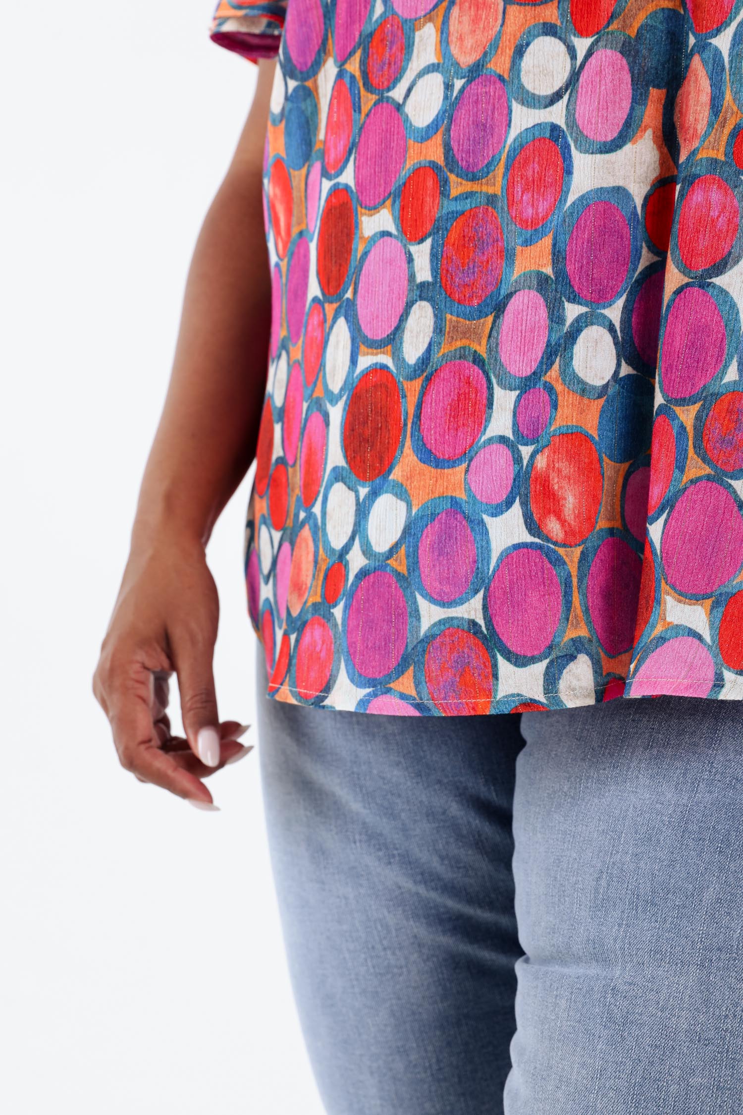 Blouse van viscose met ronde print - Image 6