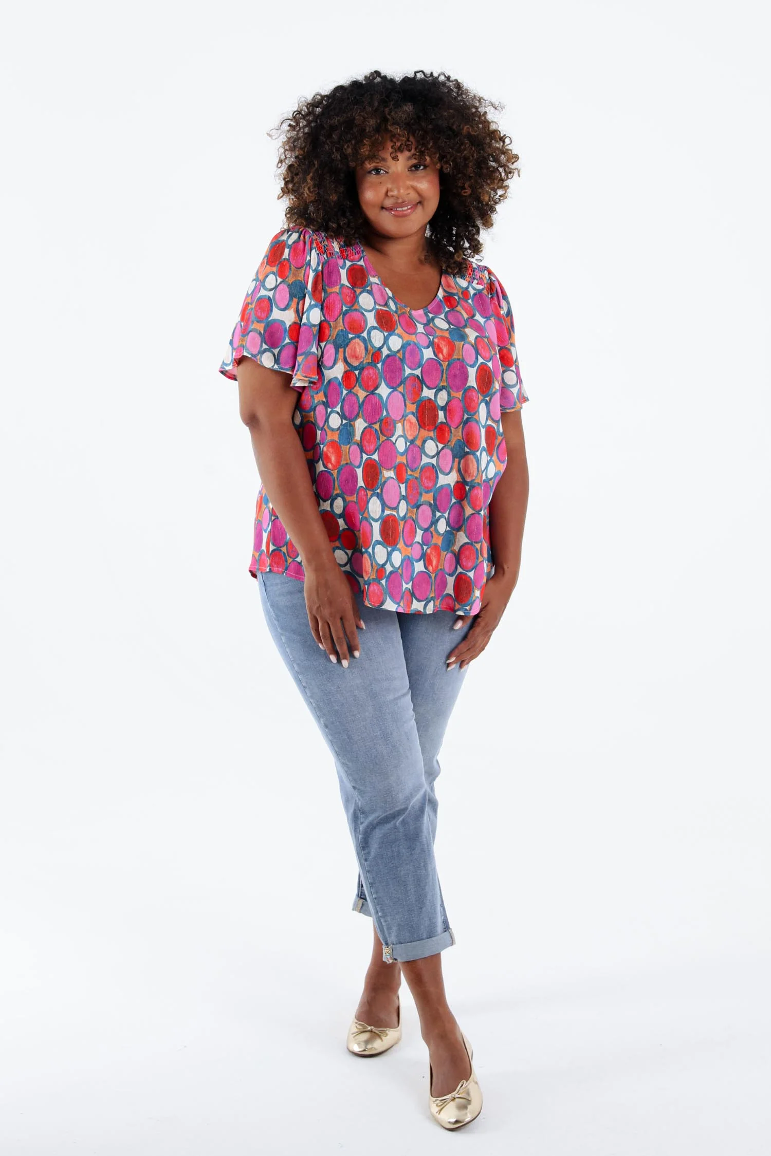 Blouse van viscose met ronde print - Image 7
