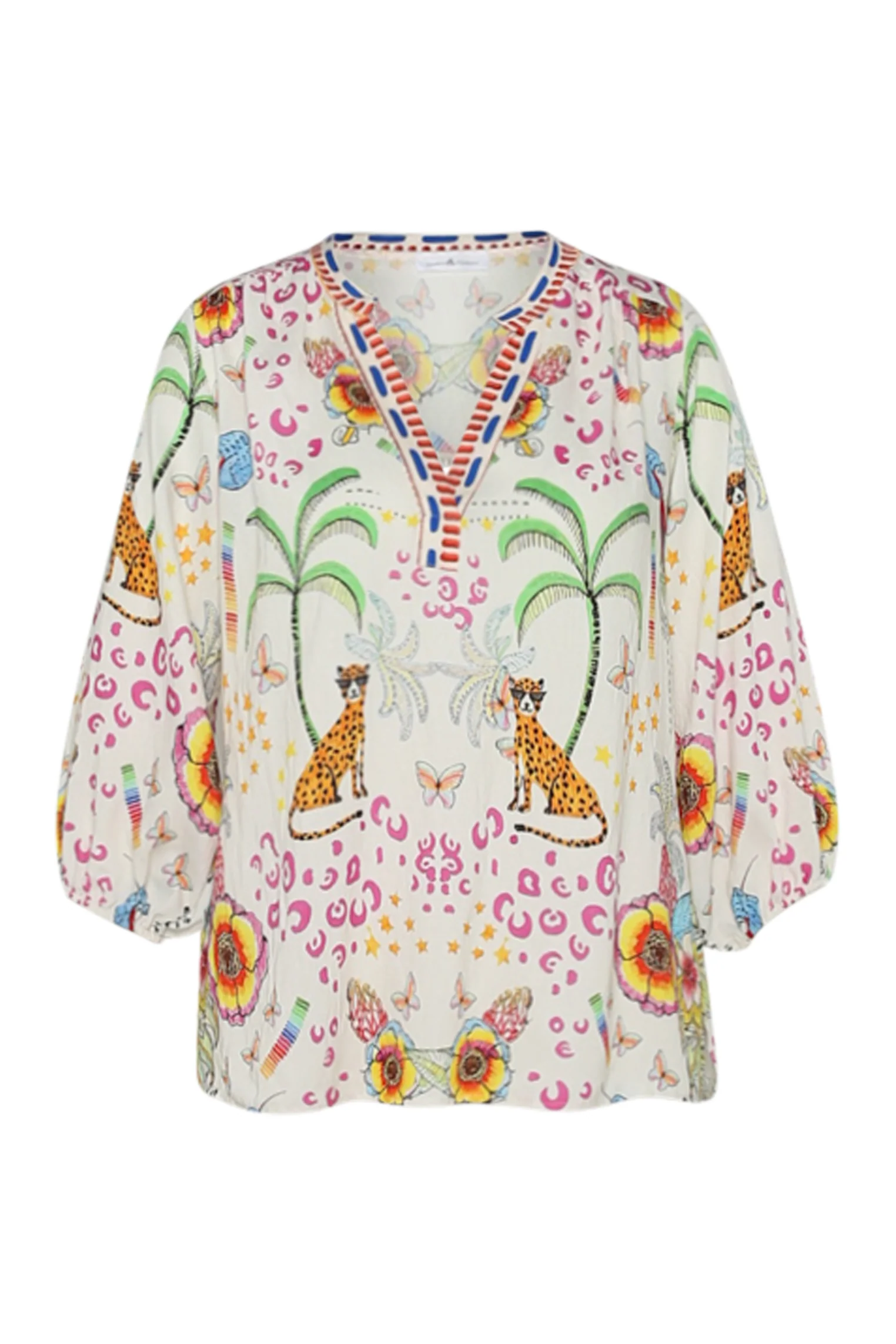 Blouse van viscose met tijger- en bloemenprint - Image 10