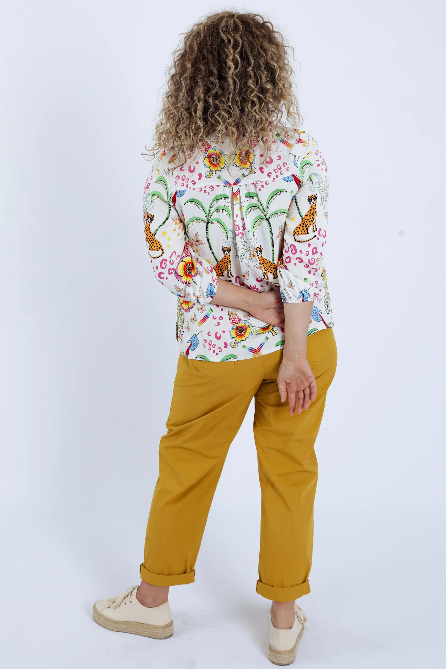 Blouse van viscose met tijger- en bloemenprint - Image 2
