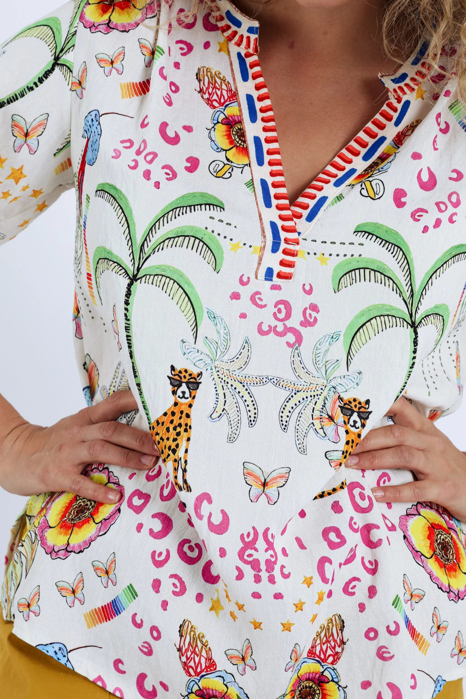 Blouse van viscose met tijger- en bloemenprint - Image 4