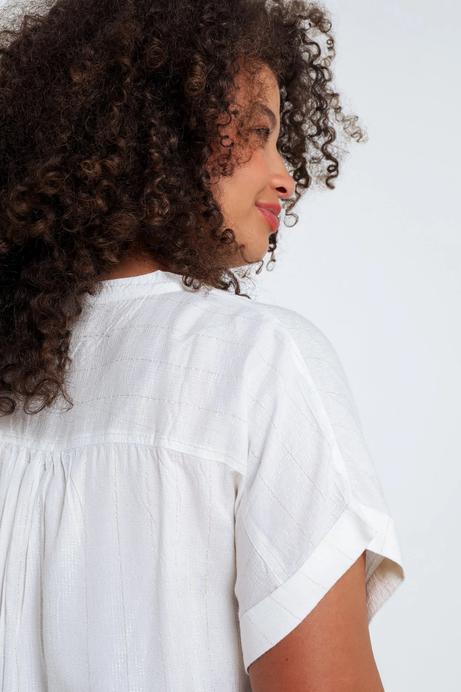 Blouse van viscose met lurexstrepen - Image 6