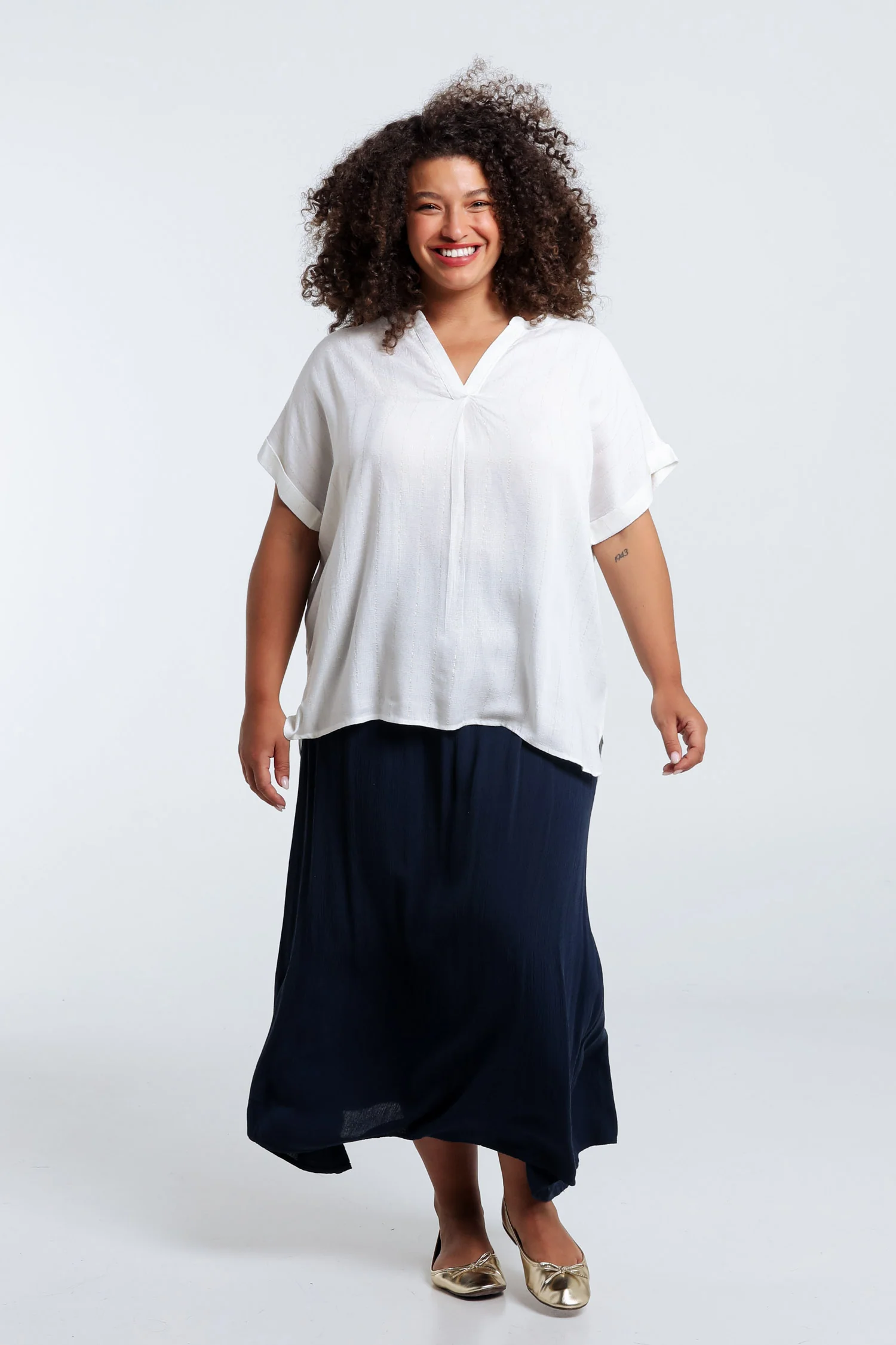 Blouse van viscose met lurexstrepen - Image 9