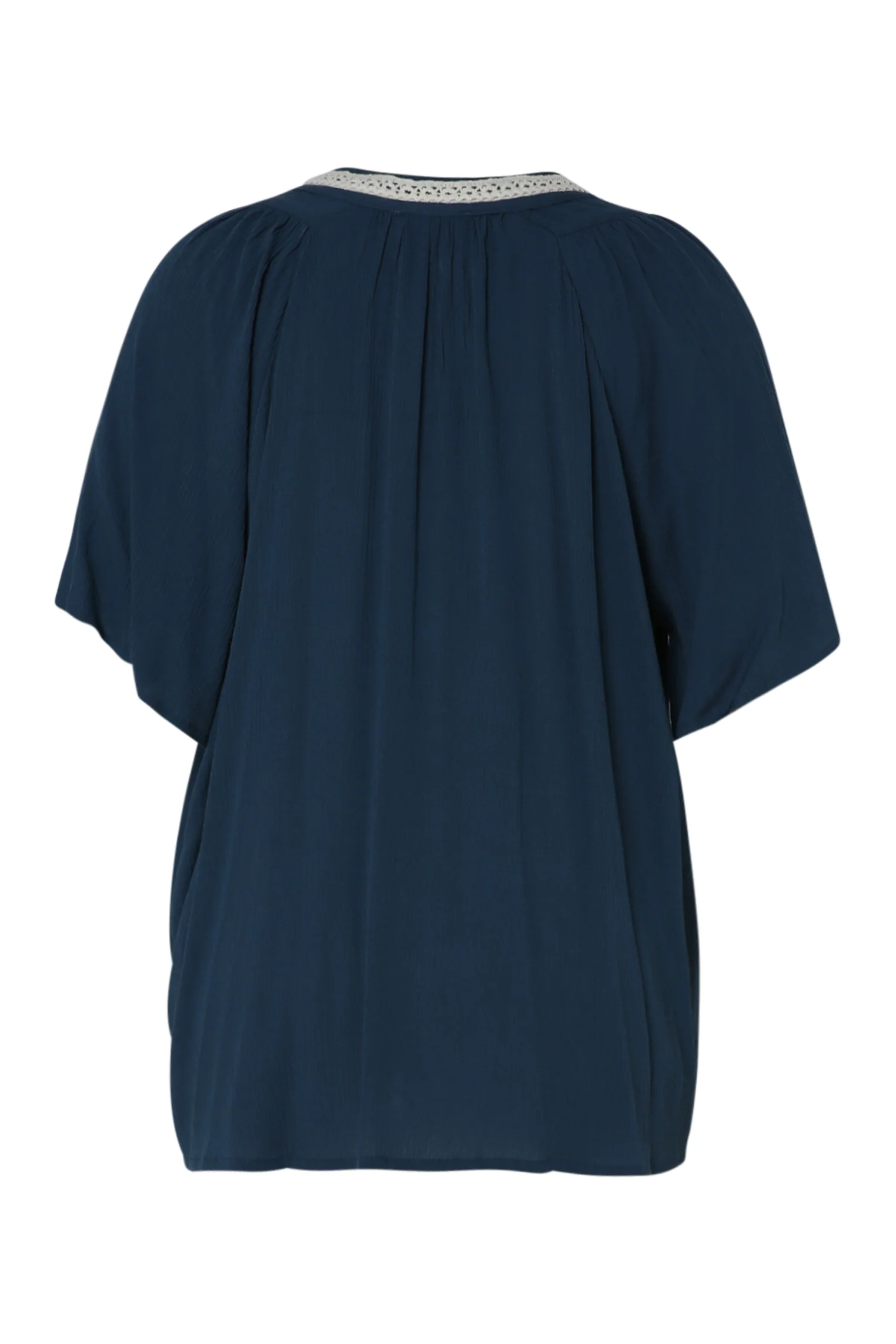 Effen viscose blouse met macramé - Image 11