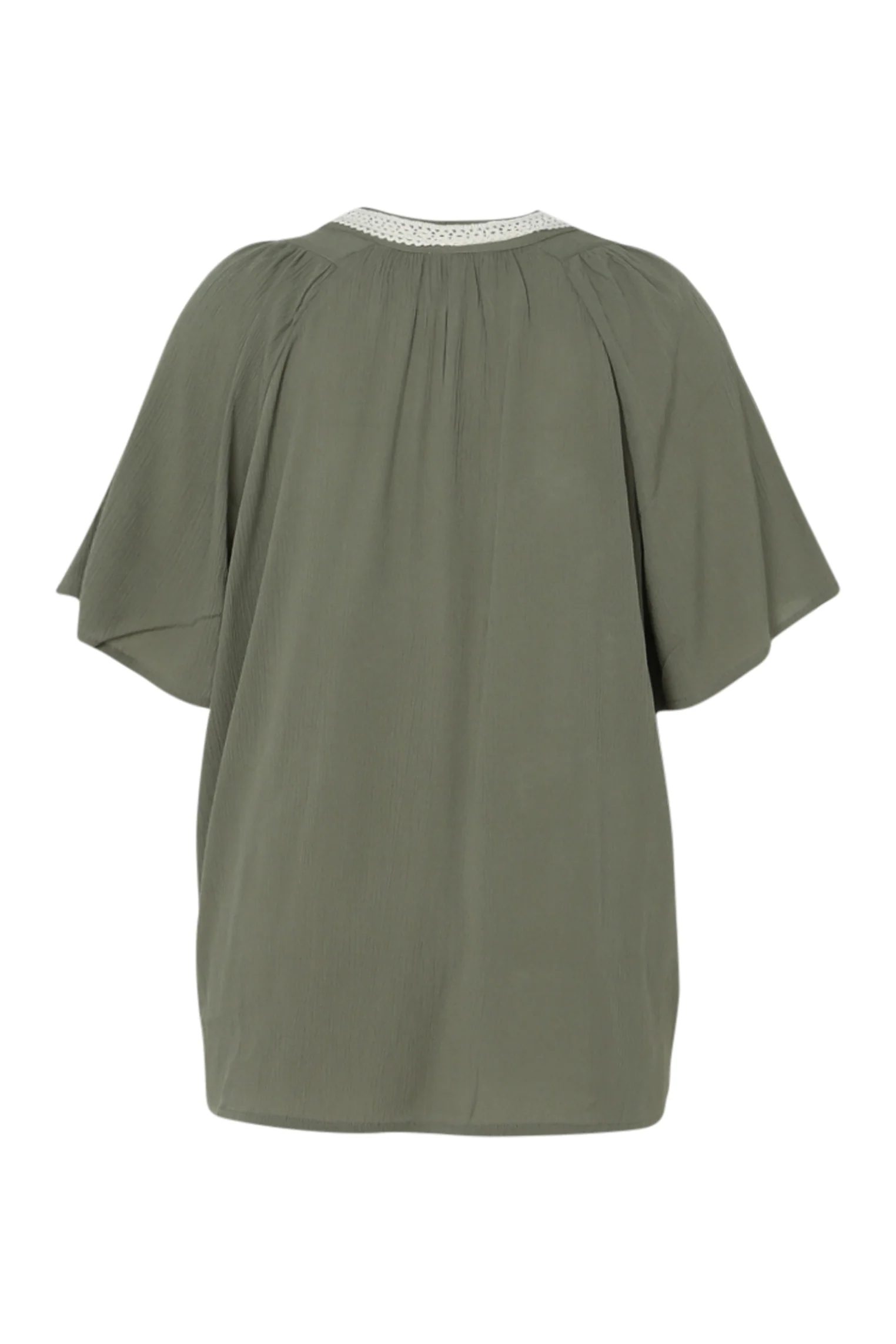 Effen viscose blouse met macramé - Image 22