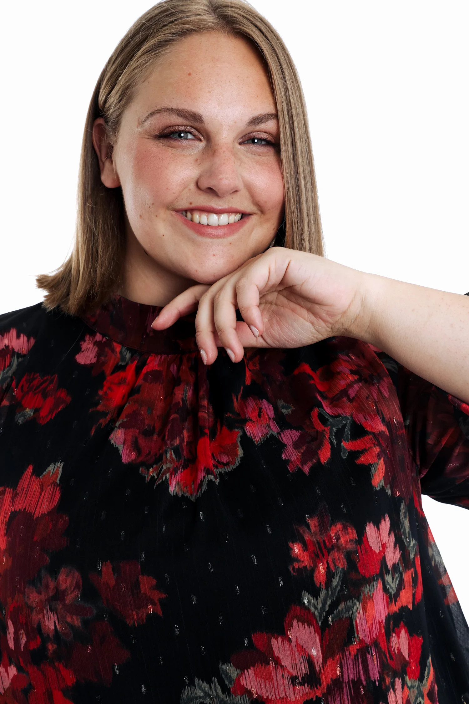 Blouse met print van wazige bloemen - Image 3