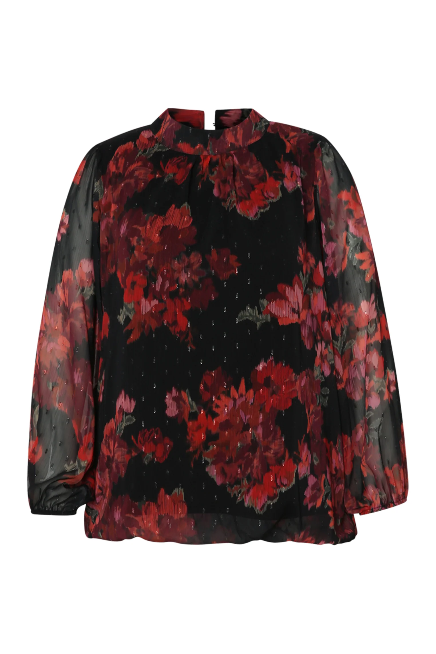 Blouse met print van wazige bloemen - Image 9