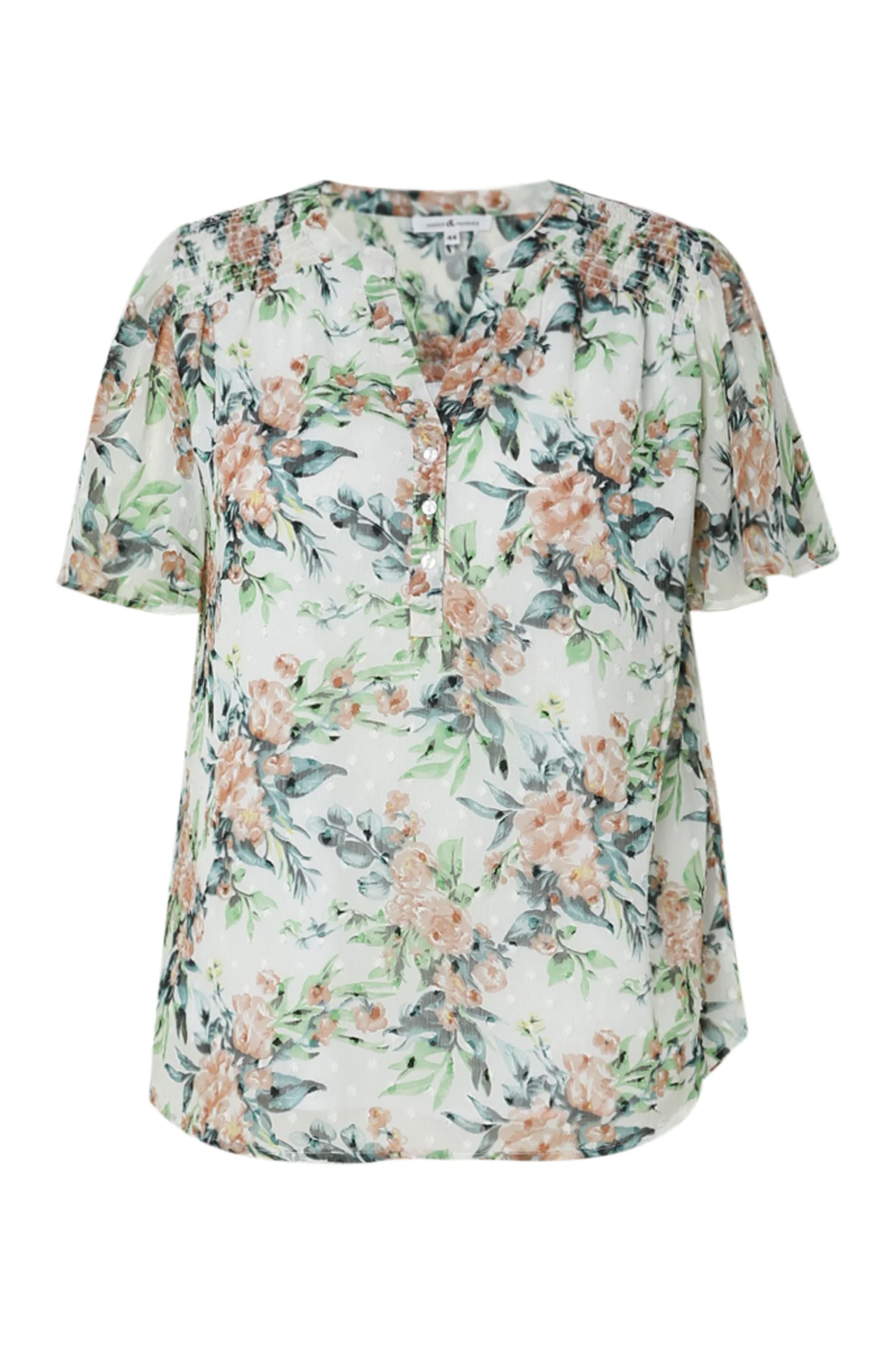Bloemdruk blouse en plumetis - Image 10