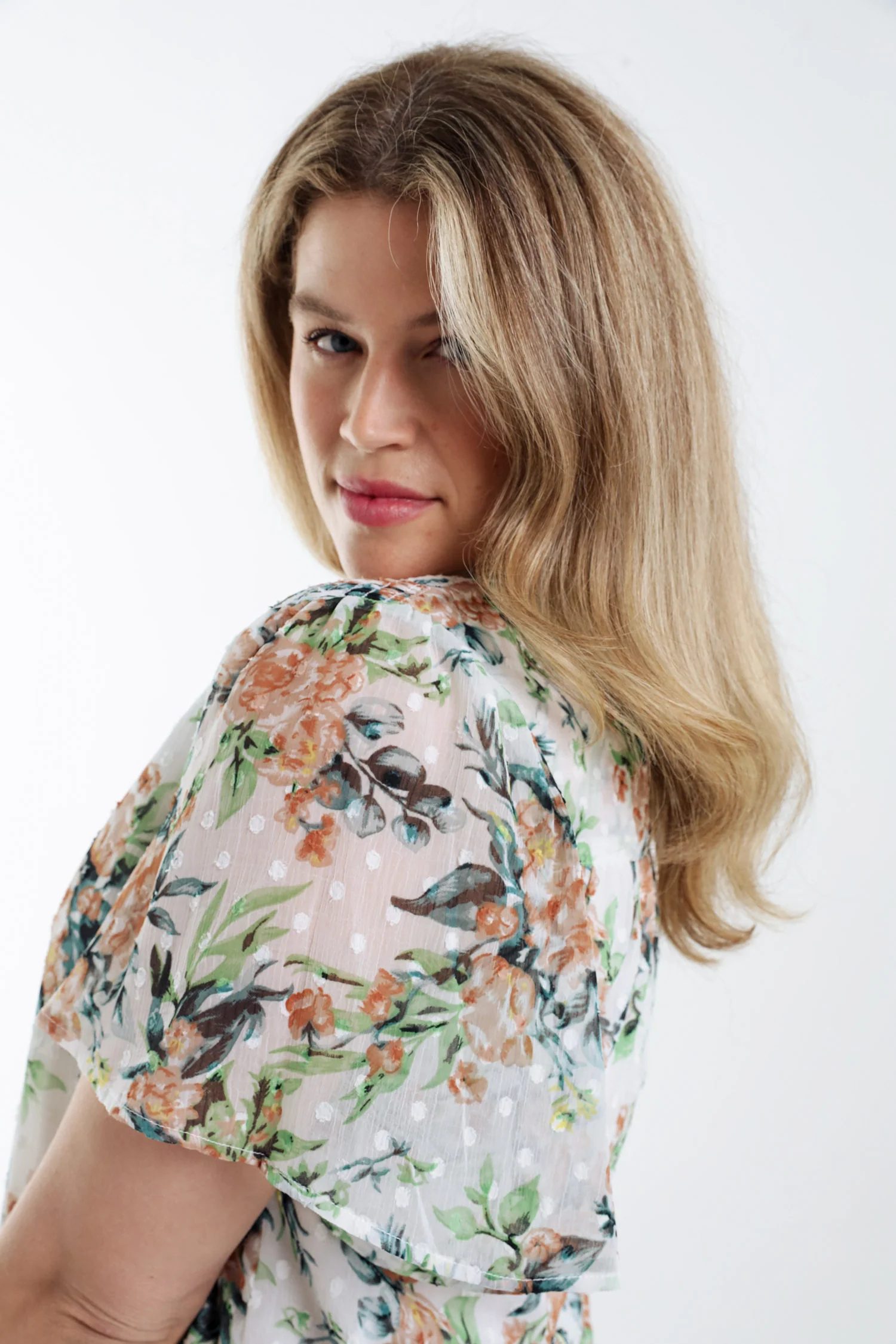 Bloemdruk blouse en plumetis - Image 3
